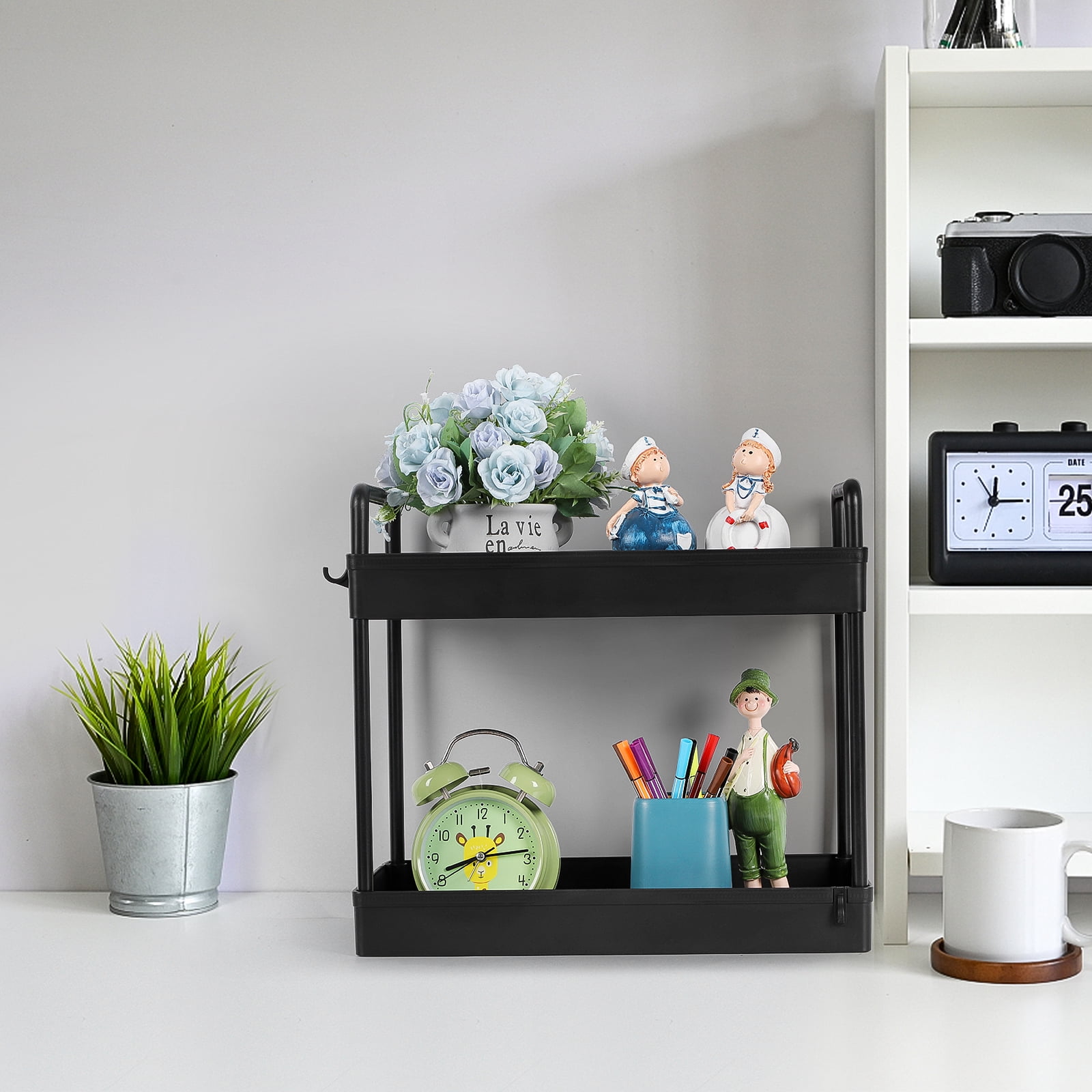 TUOREN 4-Tier Slim Storage Cart with Wheels for Narrow Space, Black - Image 5