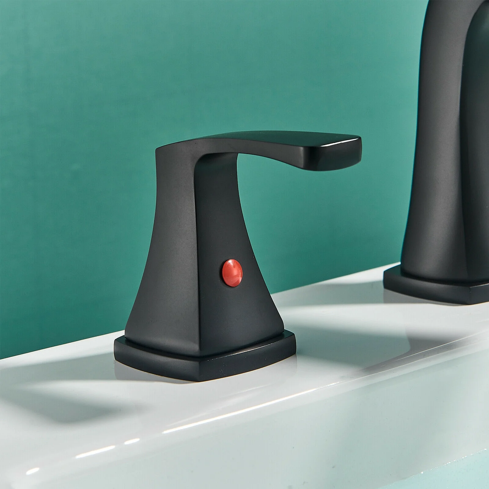 Zovajonia Matte Black 8 "Widespread Bathroom Faucet Basin 3 Hole Waterfall Vanity Sink Mixer Tap - Image 8