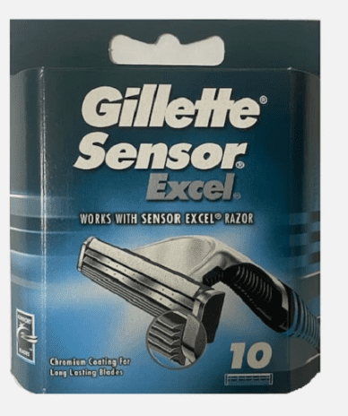 Gillette Sensor Excel Refill Blade Cartridges, 10 Ct. (Pack of 4) + Makeup Blender - Image 3