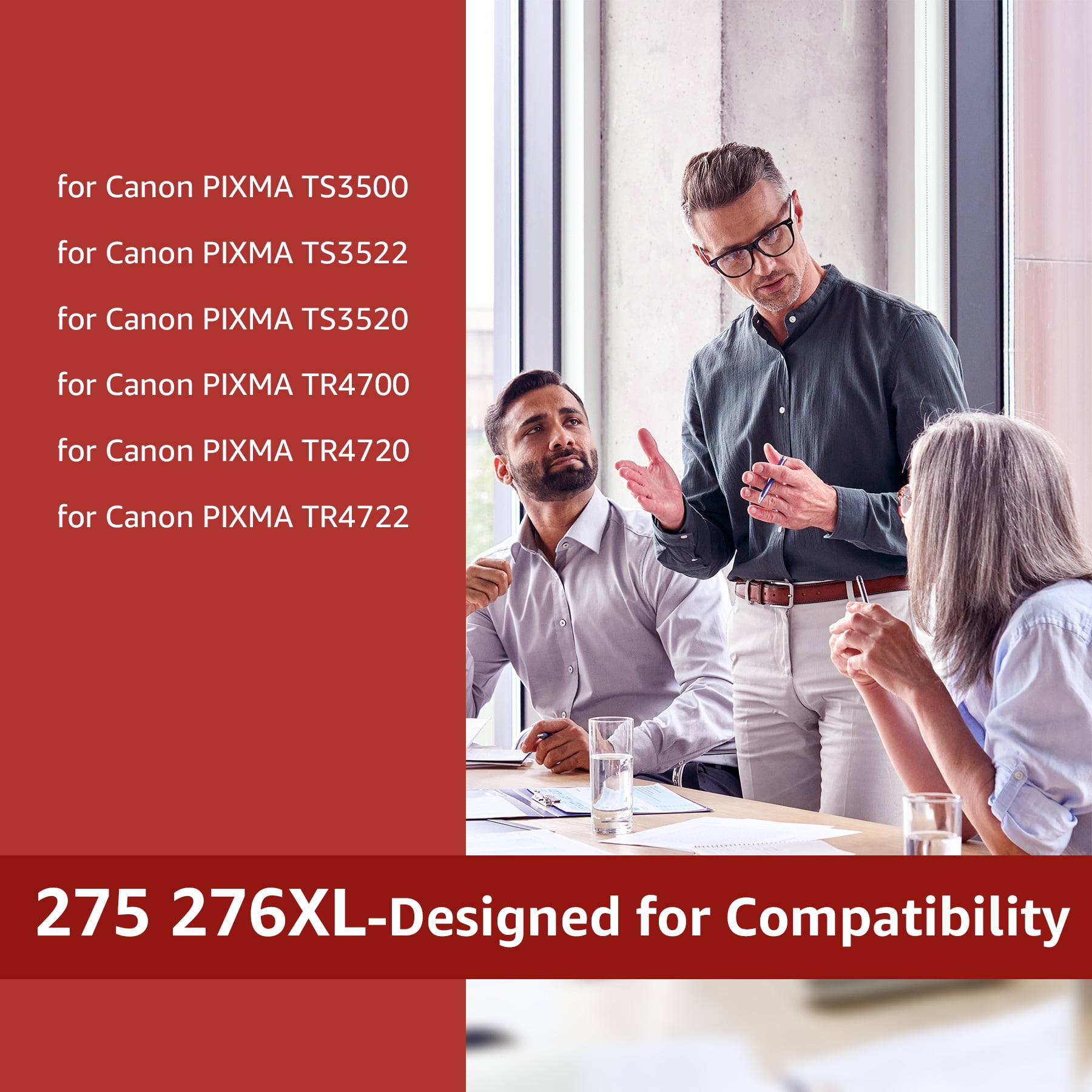 275XL 276XL Ink Cartridge Replacement for Canon PG-275 CL-276 275 276 Combo XL Compatible with Canon PIXMA TS3520 TS3522 TS3500 TR4720 TR4722 TR4700 Printer(2 Black, 1 Color) - Image 5