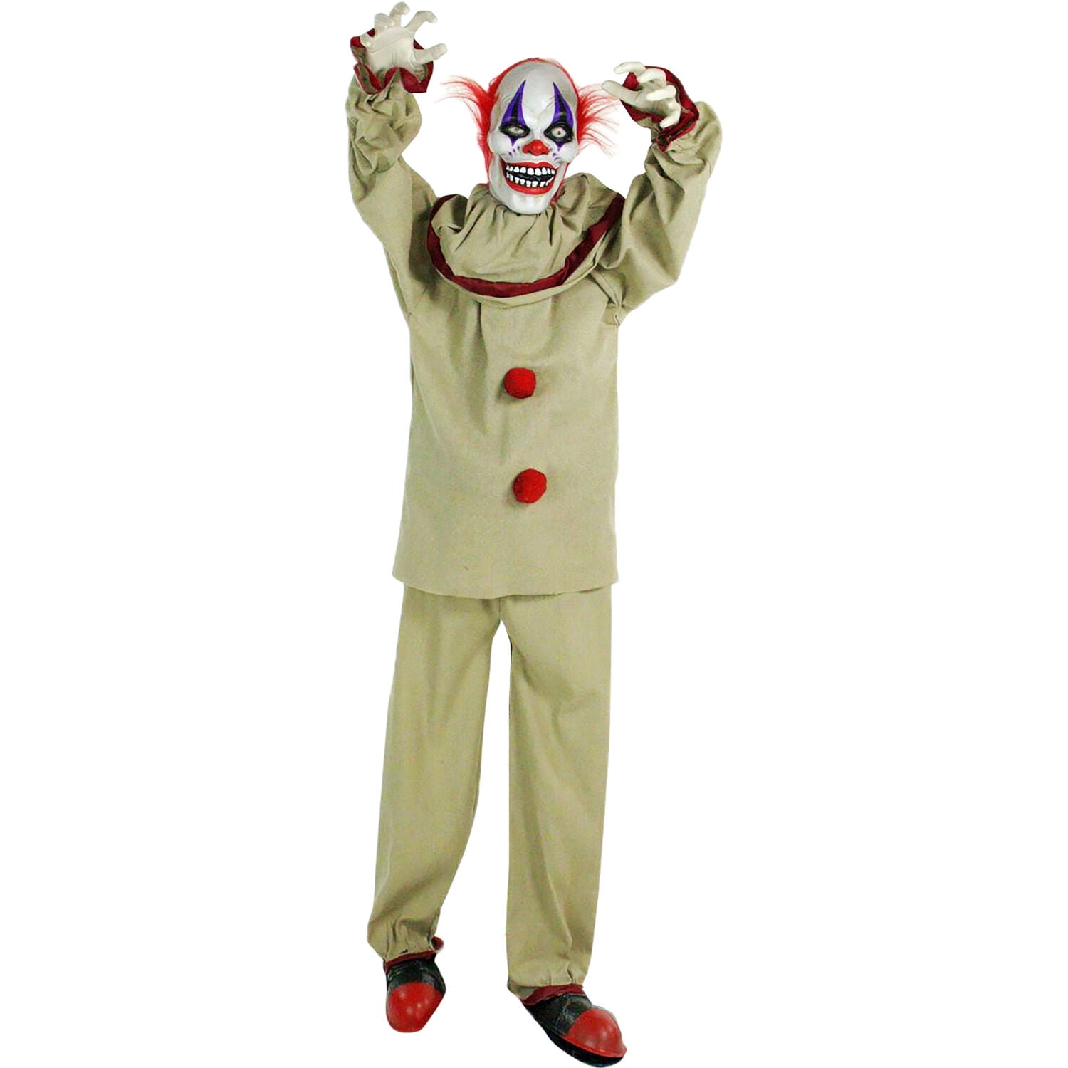 Haunted Hill Farm 5-Ft. Animatronic Clown, Indoor/Outdoor Halloween Decoration, HHCLOWN-4FLSA - Image 7