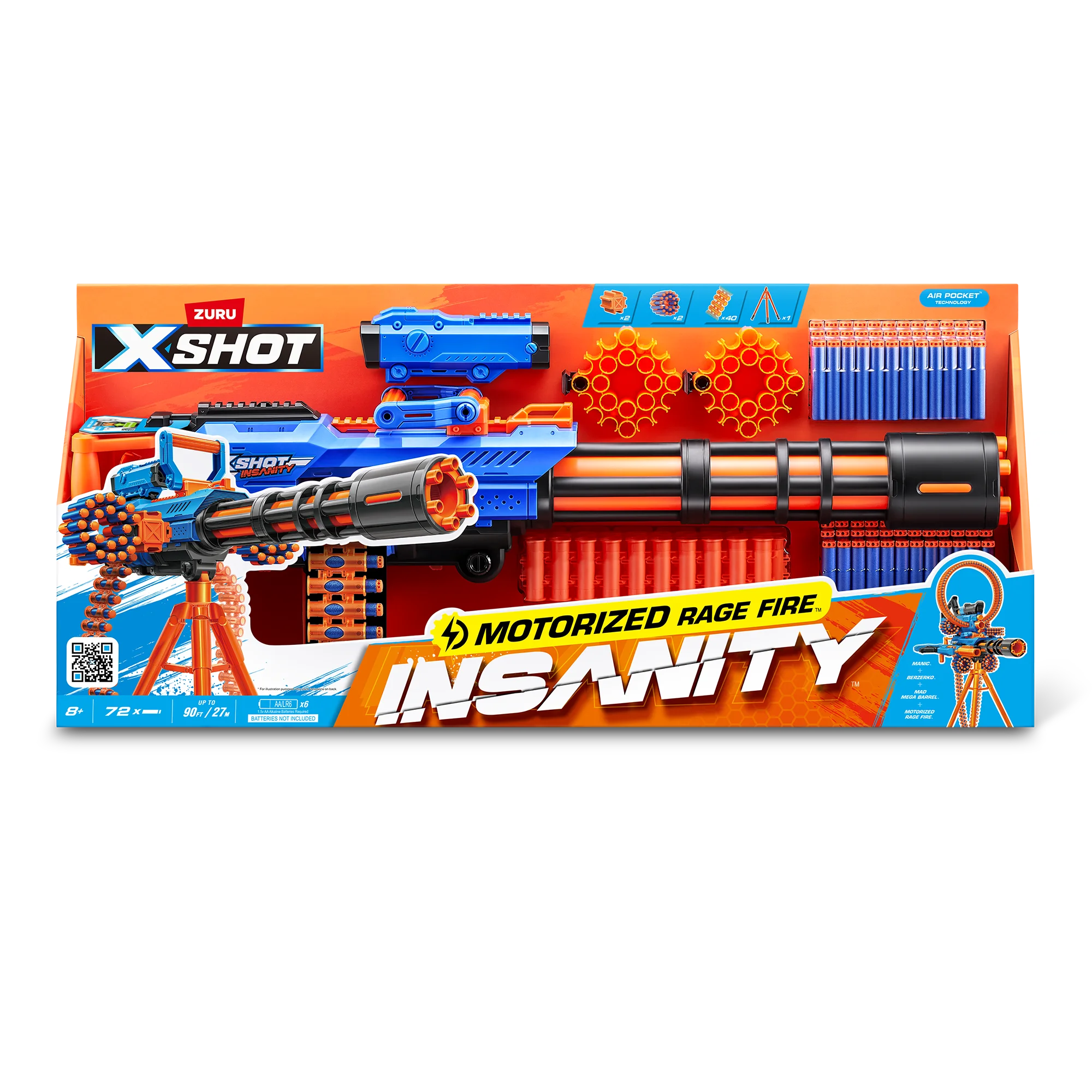XSHOT Insanity Motorized Rage Fire (72 Darts), Air Pocket Technology, Outdoor Blaster by ZURU, Ages 8+ - Image 3