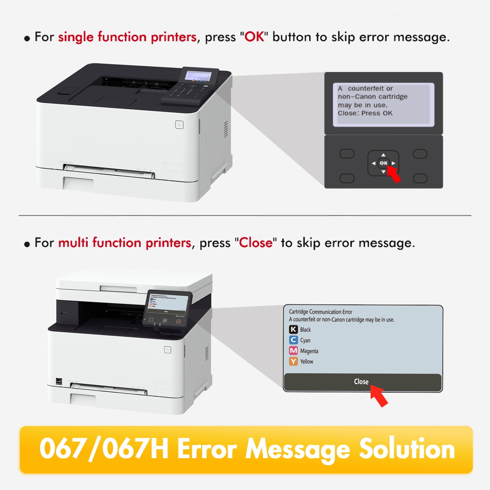 067 067H Toner Cartridge 4-Pack Compatible for Canon 067 067H for Canon imageCLASS MF656Cdw LBP632Cdw MF653Cdw LBP633Cdw MF654Cdw MF650 LBP630 Series Printer High Yield CRG-067 CRG067 Ink - Image 5