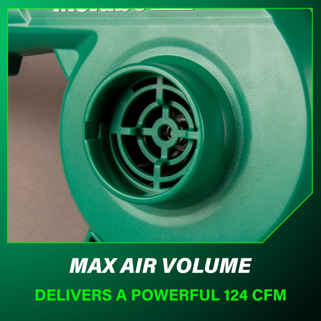Metabo HPT 18V MultiVolt Cordless Compact Blower, Powerful 124 CFM Air Volume, Maximum Air Velocity 213 MPH, Lightweight Design, Variable Speed Trigger, Lock-On Switch, Tool Body Only, RB18DCQ4 - Image 15
