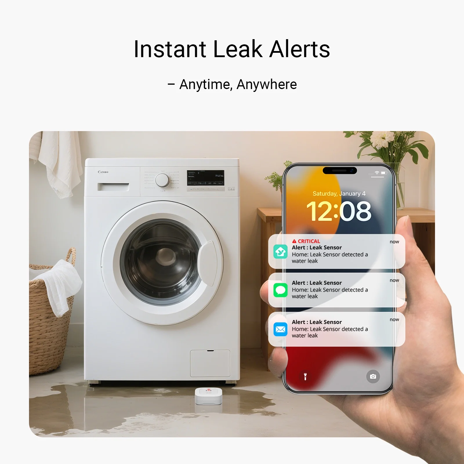 YoLink Smart Home Starter Kit: Hub & Water Leak Sensor 4-Pack, SMS/Text, Email & Push Notifications, LoRa Up to 1/4 Mile Open-Air Range, w/Alexa, IFTTT, Home Assistant - Image 7