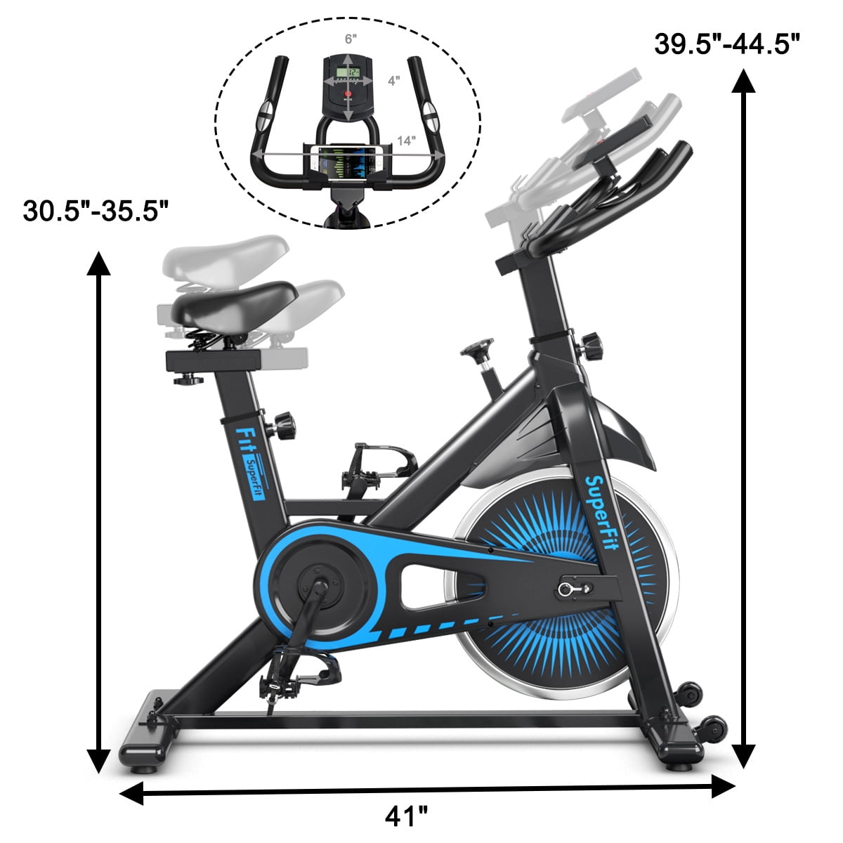 SuperFit Indoor Cycling Stationary Bike Belt Drive Adjustable Resistance - Image 6