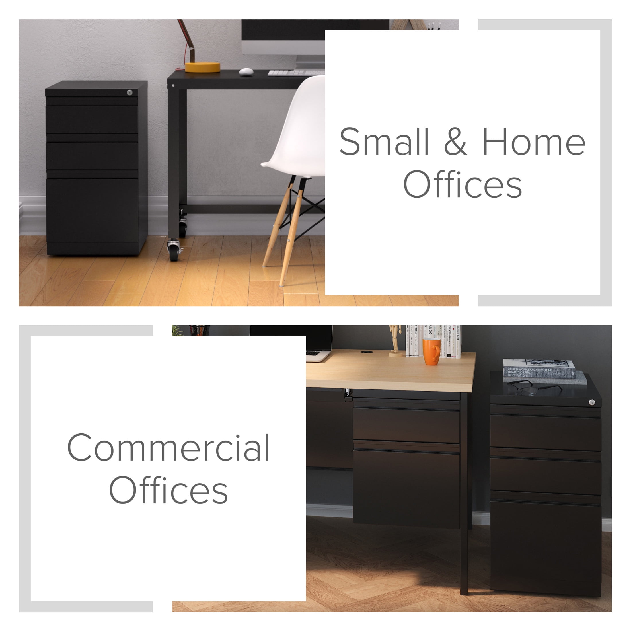 Hirsh 20" Deep Mobile Pedestal File Cabinet 3 Drawer Box-Box-File, Letter Width, Black - Image 17