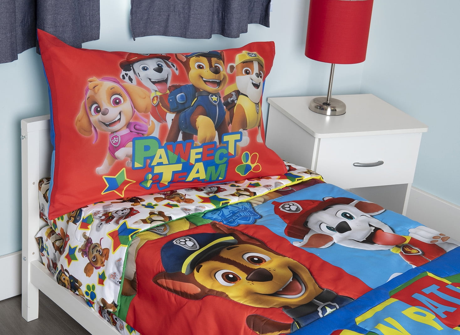 Paw Patrol 5-Piece Toddler Bedding Set & Blanket, Blue, Unisex - Image 5