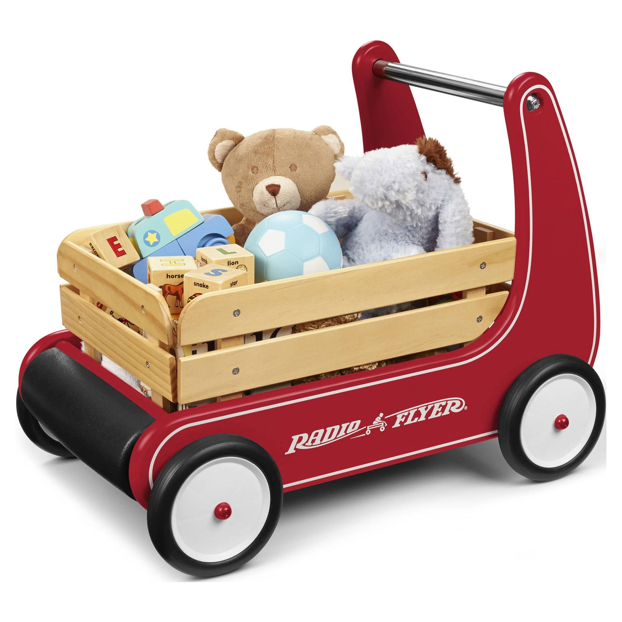 Radio Flyer, Classic Walker Wagon, Wood Push Walker, Red - Image 3