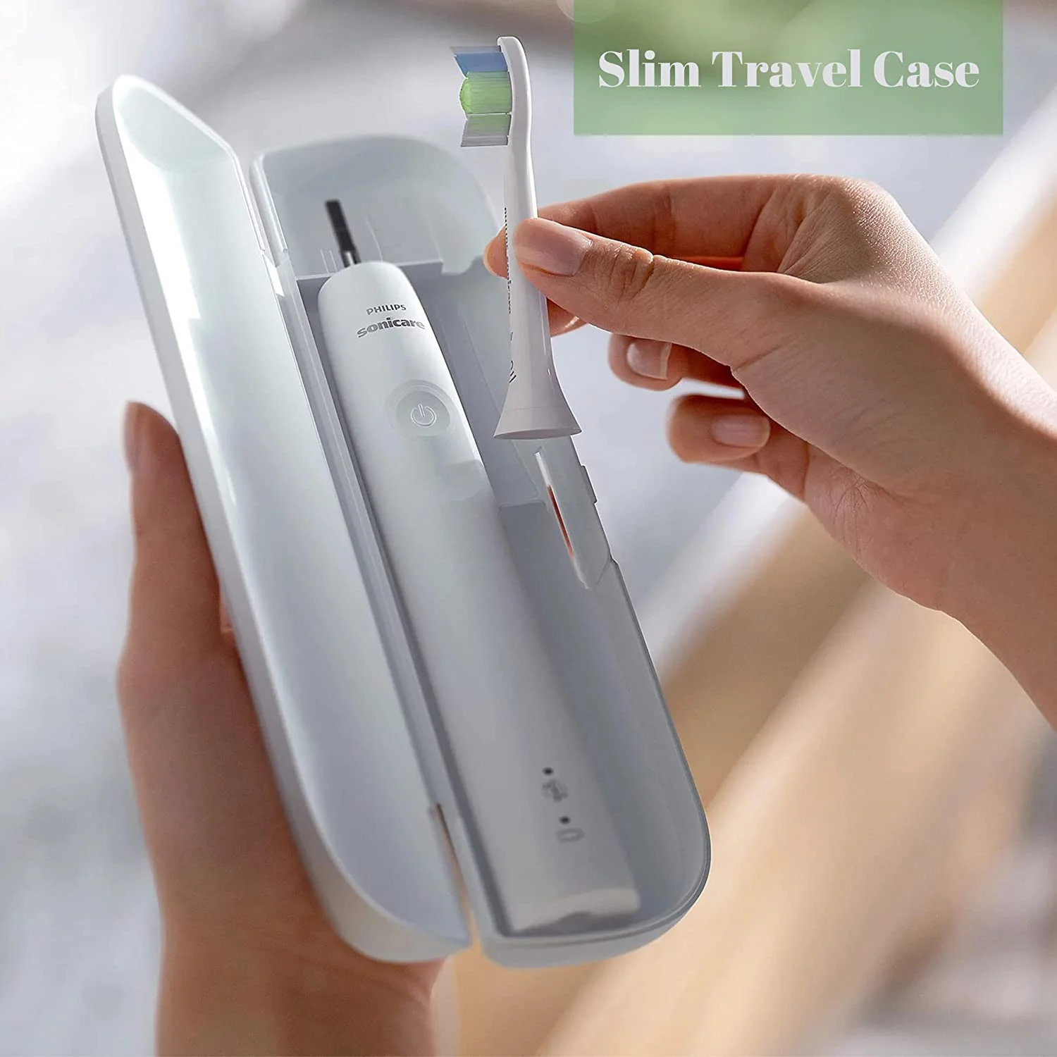 PHILIPS Sonicare Electric Toothbrush DiamondClean, Phillips Sonicare Rechargeable Toothbrush with Pressure Sensor, Sonic Electronic Toothbrush, Travel Case, White 1.0 Count - Image 3