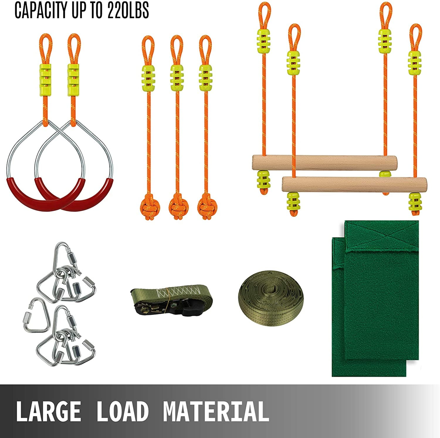 VEVOR 56ft Double Line Ninja Warrior Obstacle Course For kids Gym Set 7 Accessories - Image 8