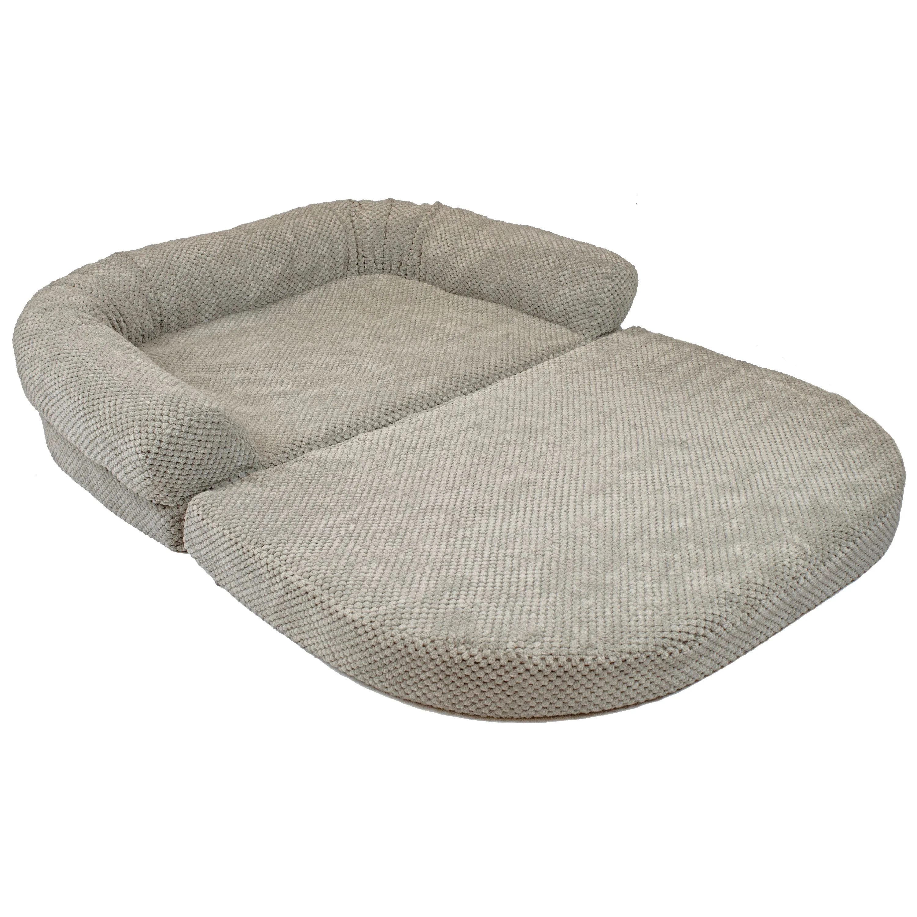 Precious Tails Chenille Round Sofa Fold Out Orthopedic Dog Bed - Image 5