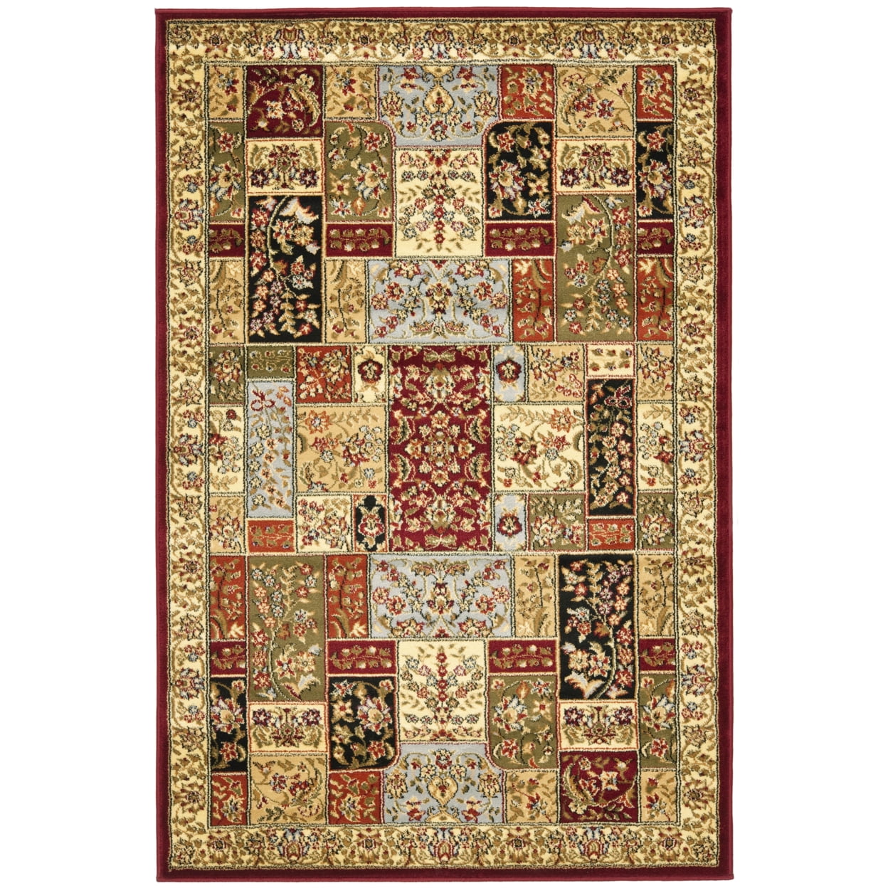SAFAVIEH Lyndhurst Edith Traditional Floral Area Rug, Multi/Ivory, 6' x 6' Square - Image 6
