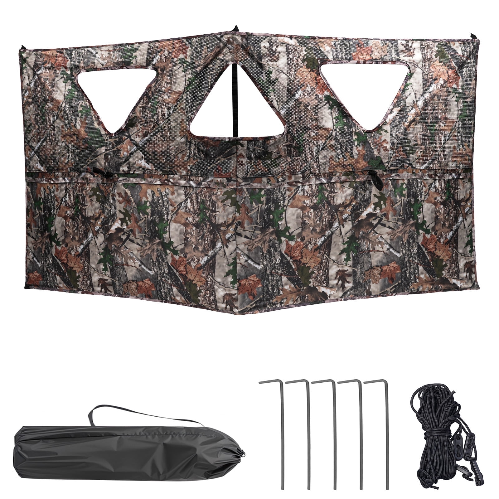 SUNOYAR Hunting Blind, 2-Panel See Through Pop Up Ground Blind, 2-3 Persons Camouflage Deer Blind with Carrying Bagfor Deer Turkey Hunting Gear - Image 8