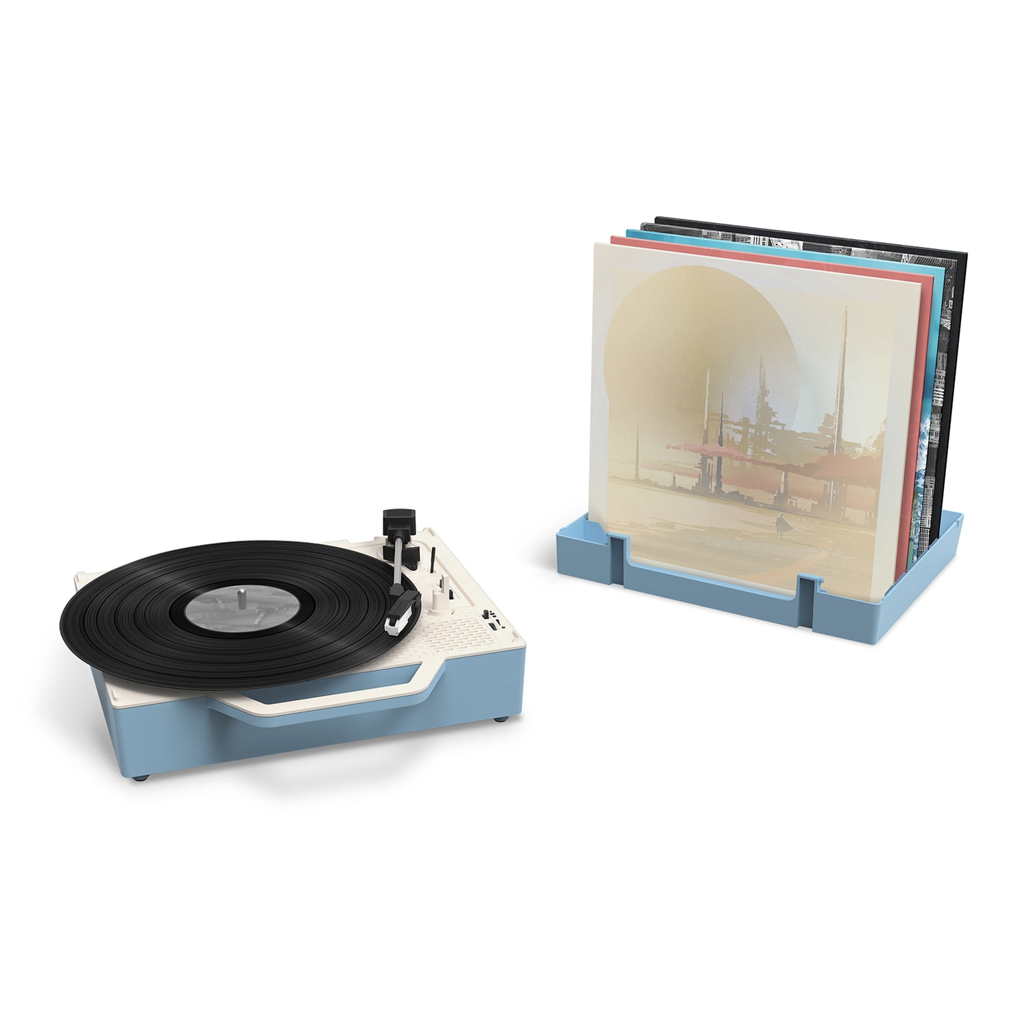 Victrola Re-Spin Sustainable Bluetooth Suitcase Record Player- Light Blue | Exclusive - Image 3