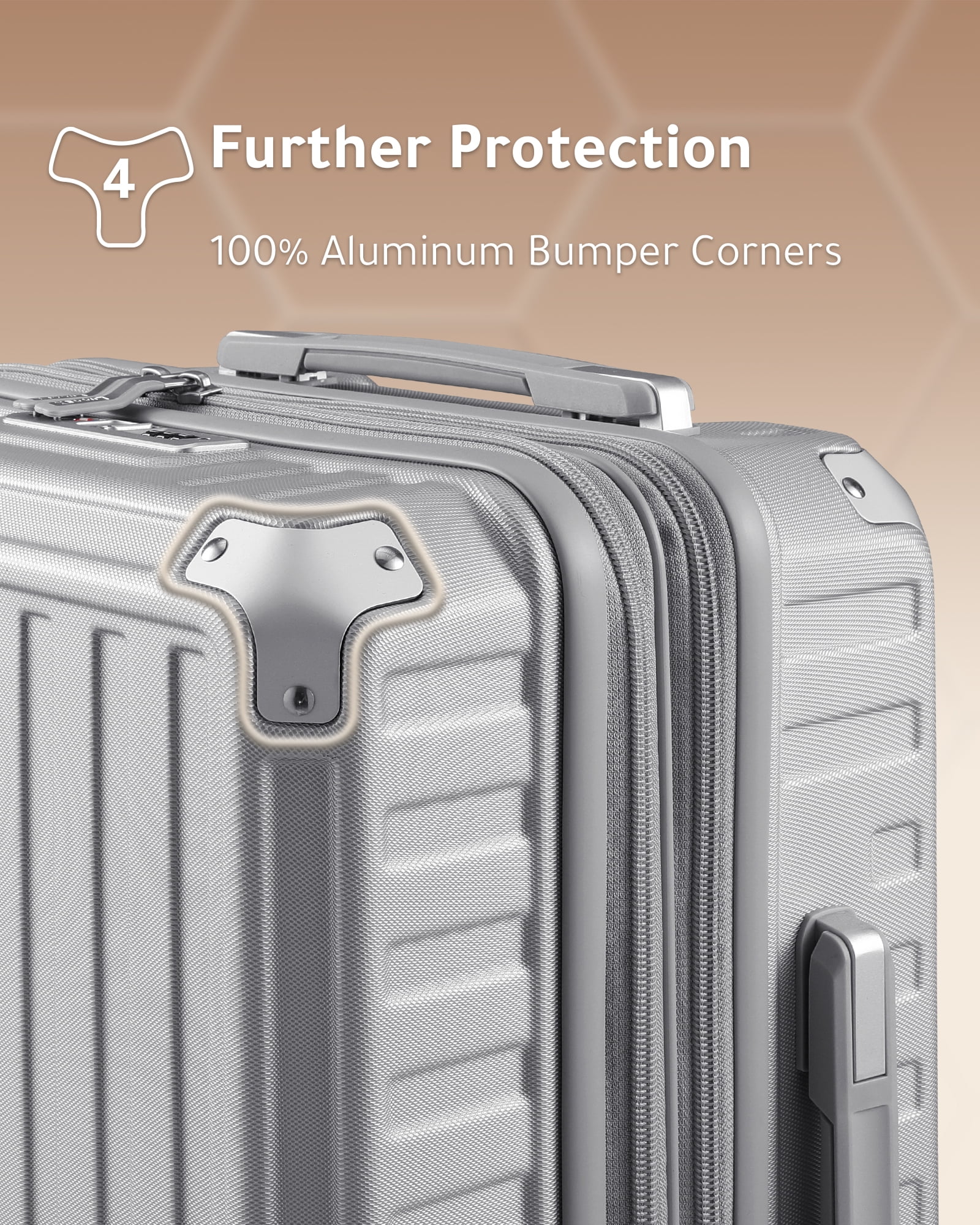 YOETEY Carry on Luggage, Hardside PC Expandable Suitcase 22x14x19 with Wheels for Adult 20 inch - Image 5