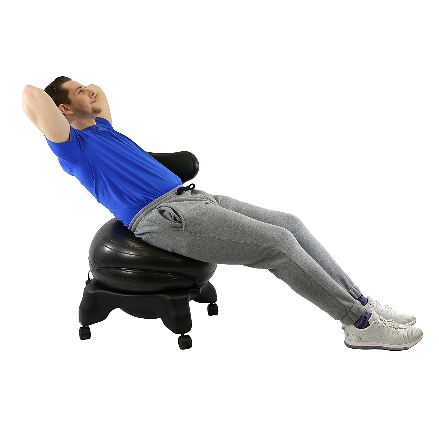 Cando Ball Chair Inflatable Ergonomic Active Seating Exercise Ball Chair with Air Pump for Home, Office, and Classroom - Image 7