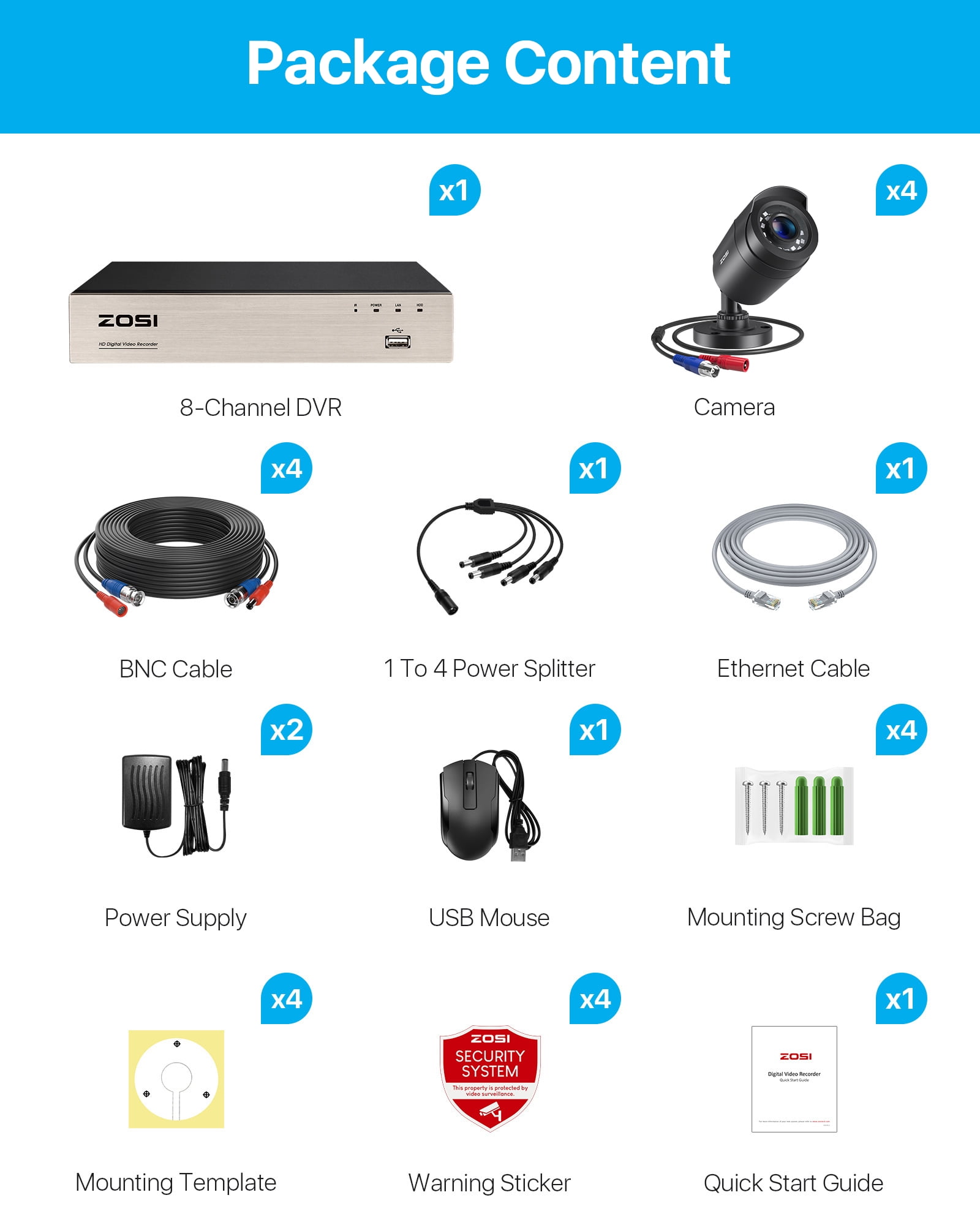 ZOSI 3K Lite H.265+ Home Security Camera System,5MP Lite 8 Channel Surveillance DVR and 4 x 1080p Weatherproof CCTV Dome Camera Outdoor Indoor with 80ft Night Vision, Motion Alerts, NO Hard Drive - Image 15