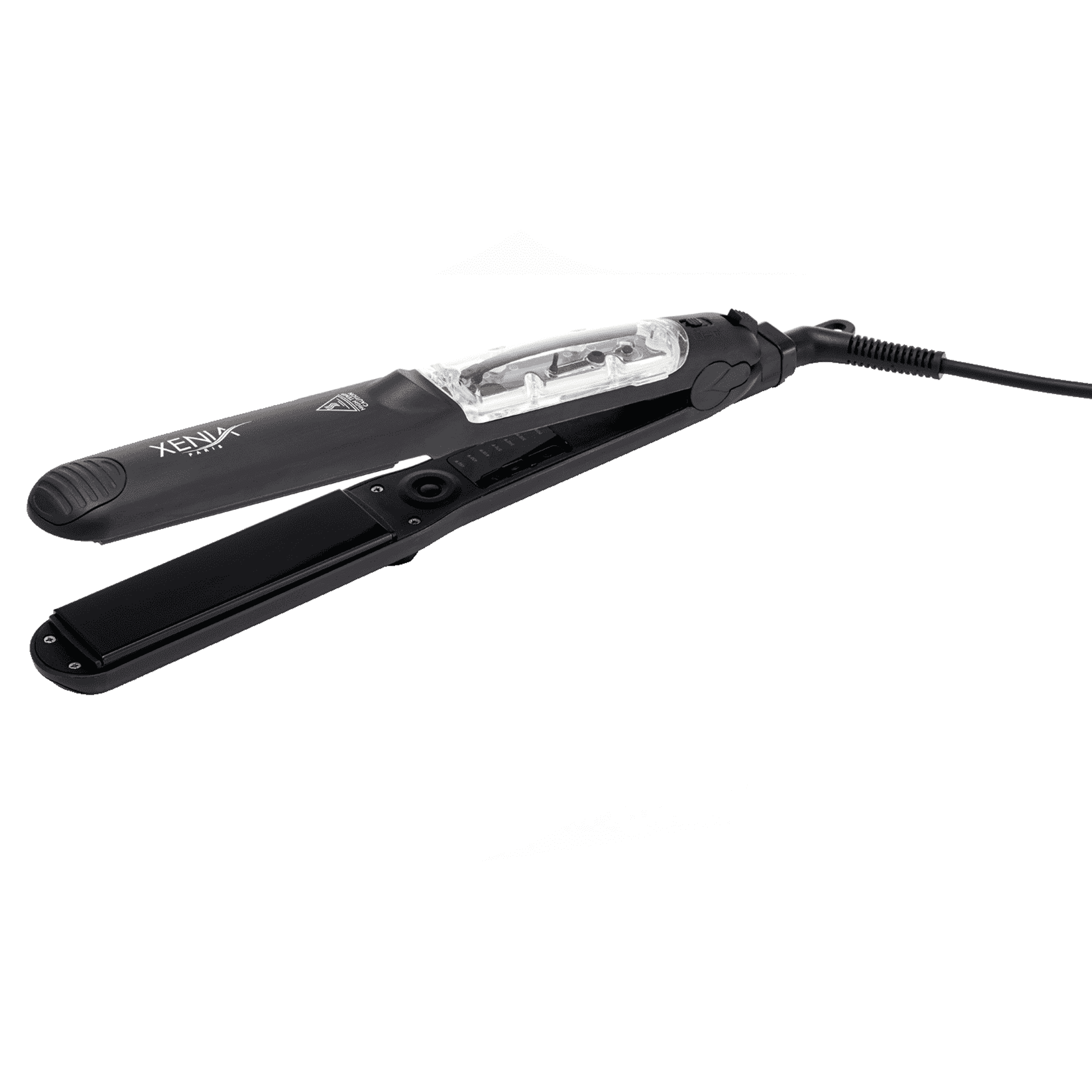 Xenia Paris 1.25" Ceramic Steamer Flat Iron with Argan Infuser-Black - Image 3