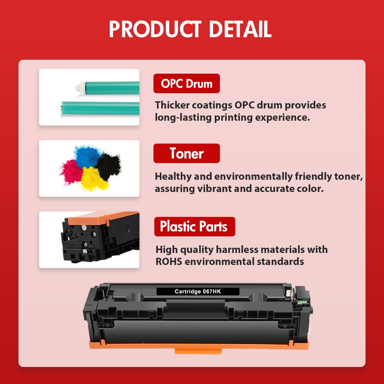 067H 067 Toner Cartridge 4-Pack High Yield Compatible for Canon 067H 067 CRG-067H CRG067H for Canon imageCLASS MF656Cdw LBP633Cdw LBP632Cdw MF653Cdw MF654Cdw MF650 LBP630 Series Printer Toner - Image 4