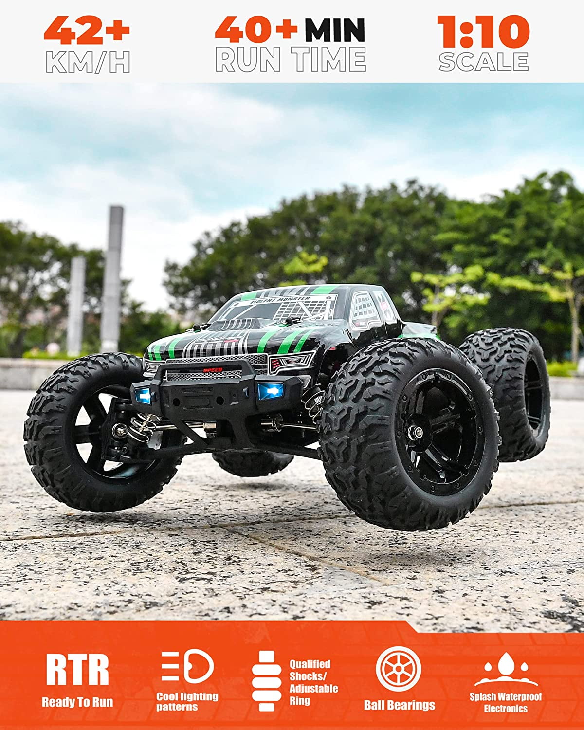 YCFUN 1:10 Remote Control Cars for Adults, 42KM/H RC Cars 4WD High Speed Brushed RC Trucks for Kids - Image 6