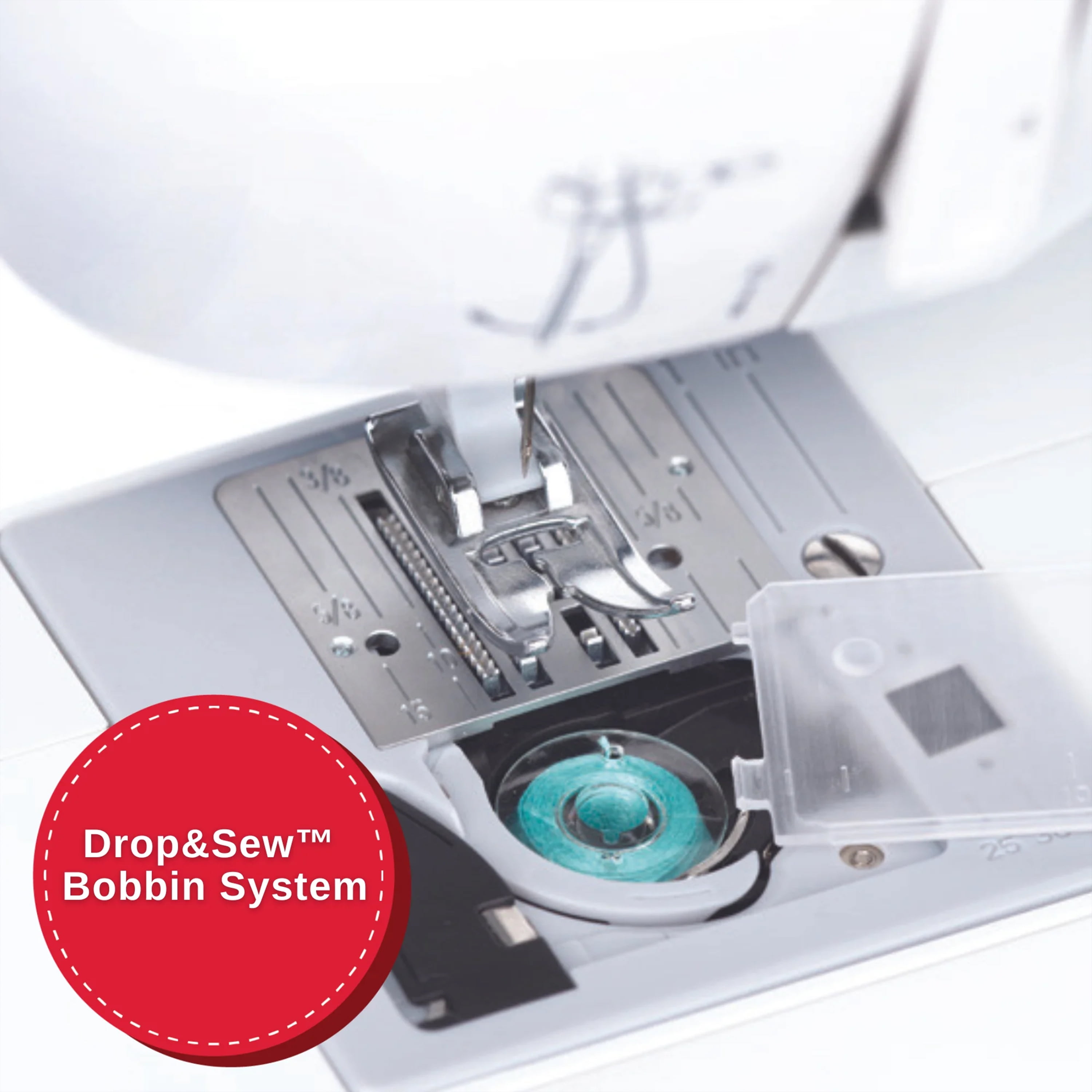 SINGER Simple 3337 Lightweight & Portable Sewing Machine With 108 Stitch Applications, LED Light & 1-step Buttonhole | Used for Crafting and Sewing - White - Image 8