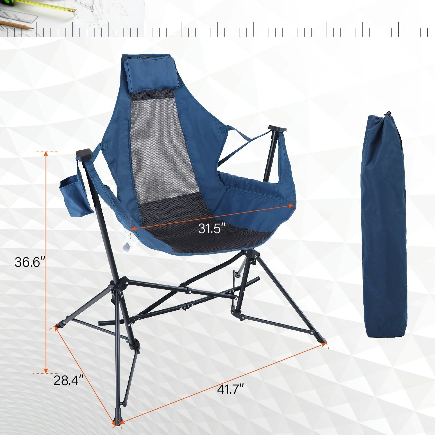 Alpha Joy Hammock Camping Chair Folding Rocking Chair - Image 8