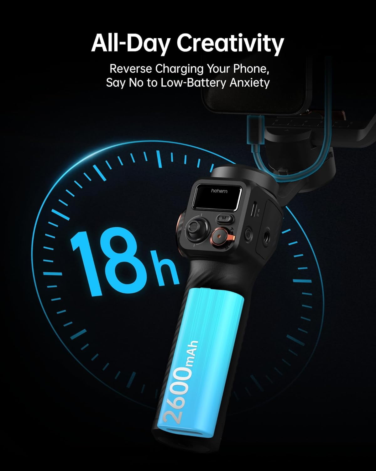 hohem iSteady M6 Kit 3- Smartphone Gimbal Stabilizer with AI Vision Sensor & with Tripod, Magnetic Design, Portable and Foldable for video recording - Image 5