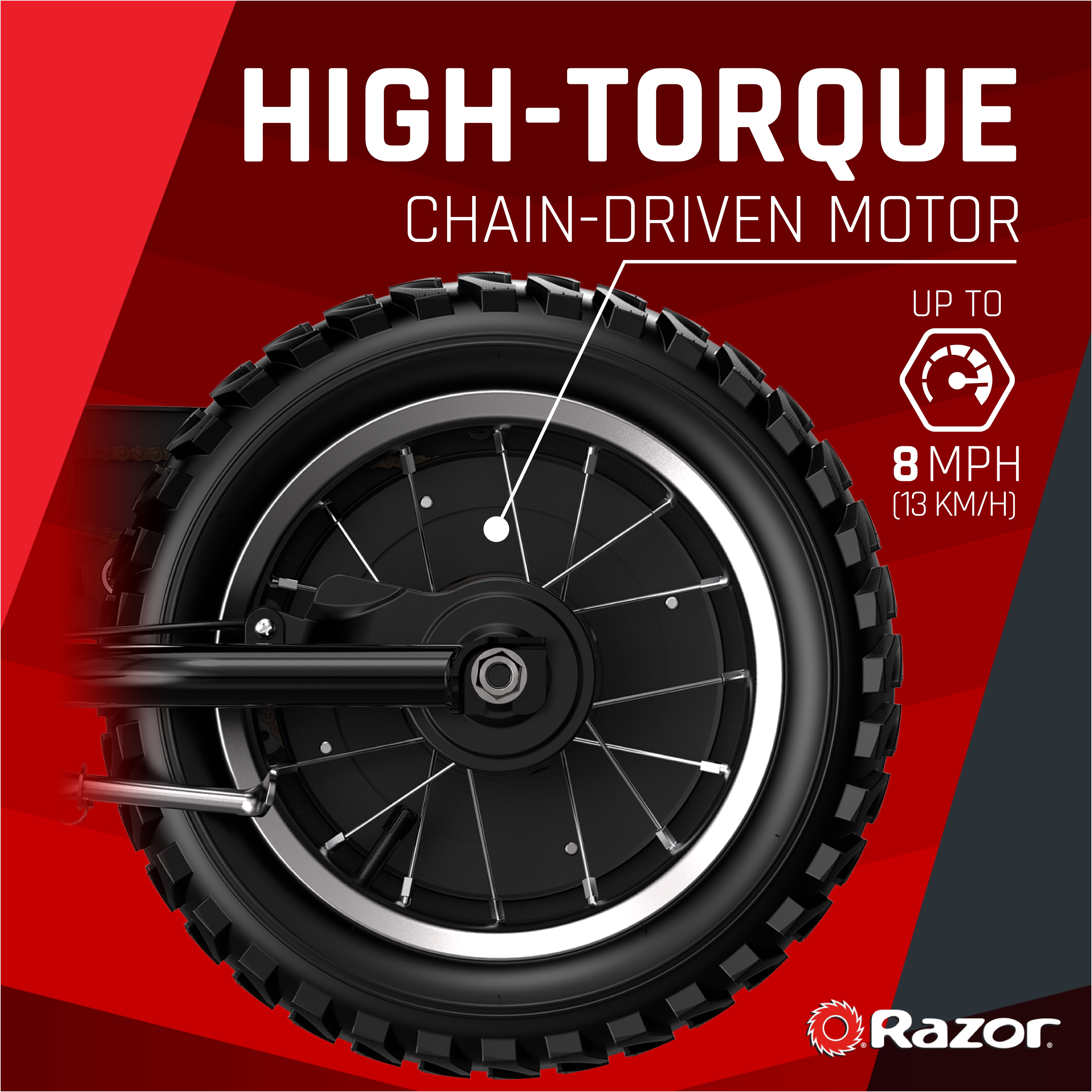 Razor Dirt Rocket MX125 Electric-Powered Dirt Bike - Black with Decal Included, for Child 5+ - Image 7