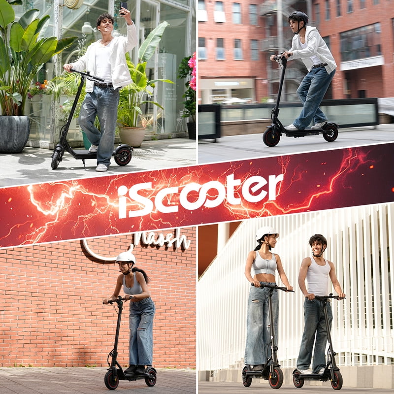 iScooter Electric Scooter for Adults Teens,350W Motor 21 Miles & 19 MPH Max,Extra-Wide Pedals, Portable Folding Design,Commuting E-Scooter Gift for Teens - Image 4