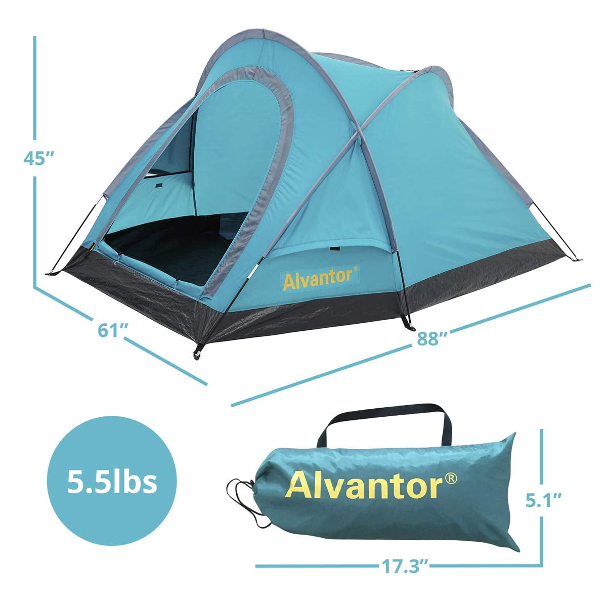 Camping Tent Backpacking Outdoor Family Light Weight Waterproof 2-3 Person Tent Pop Up Shelter by Alvantor - Image 3