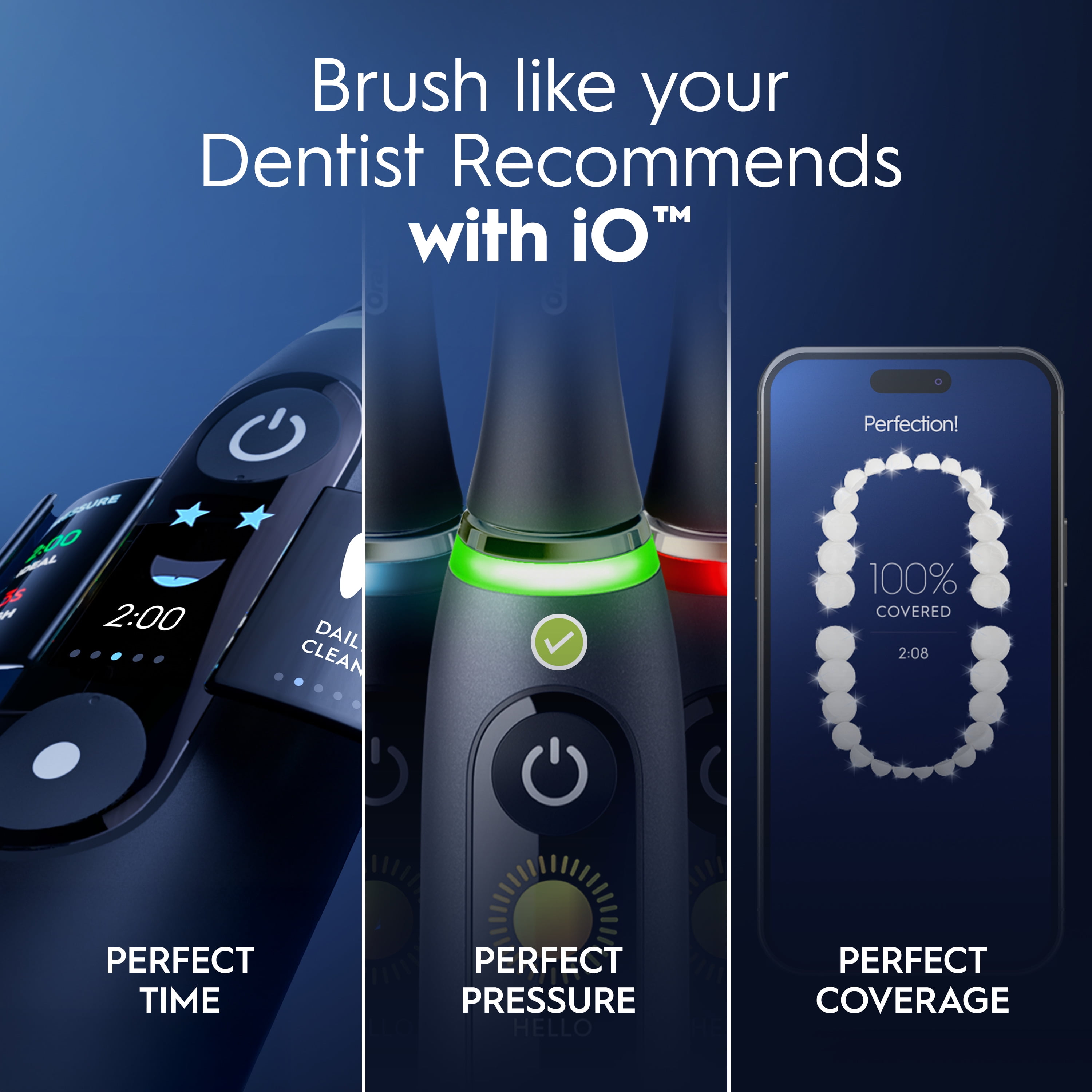 Oral-B iO Series 10 Rechargeable Electric Toothbrush with (2) Ultimate Clean and (2) Gentle Care Replacement Brush Heads, Black, and Charger - Image 10