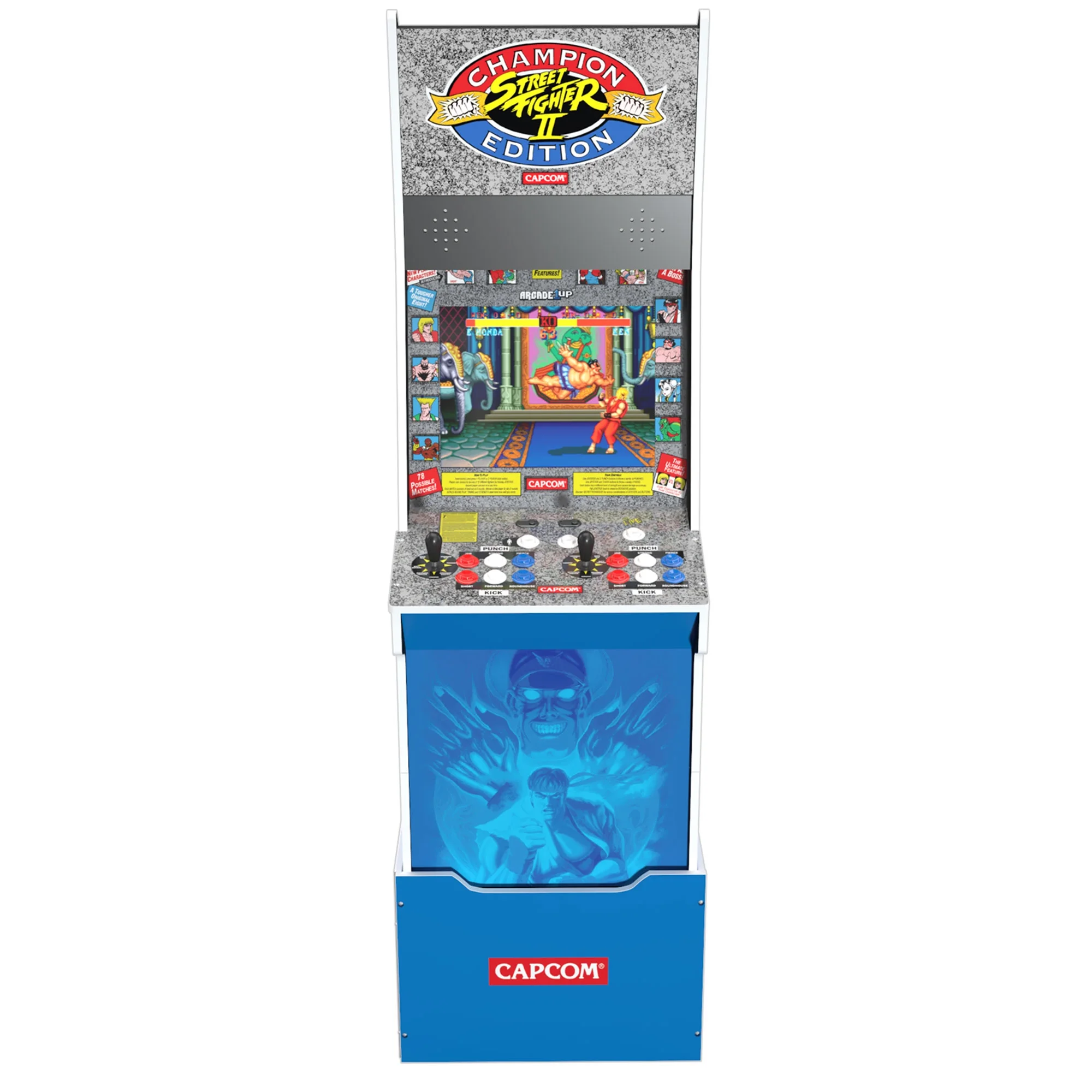 Arcade1Up Street Fighter II Champion Edition Big Blue Arcade Machine with Stool - Image 3