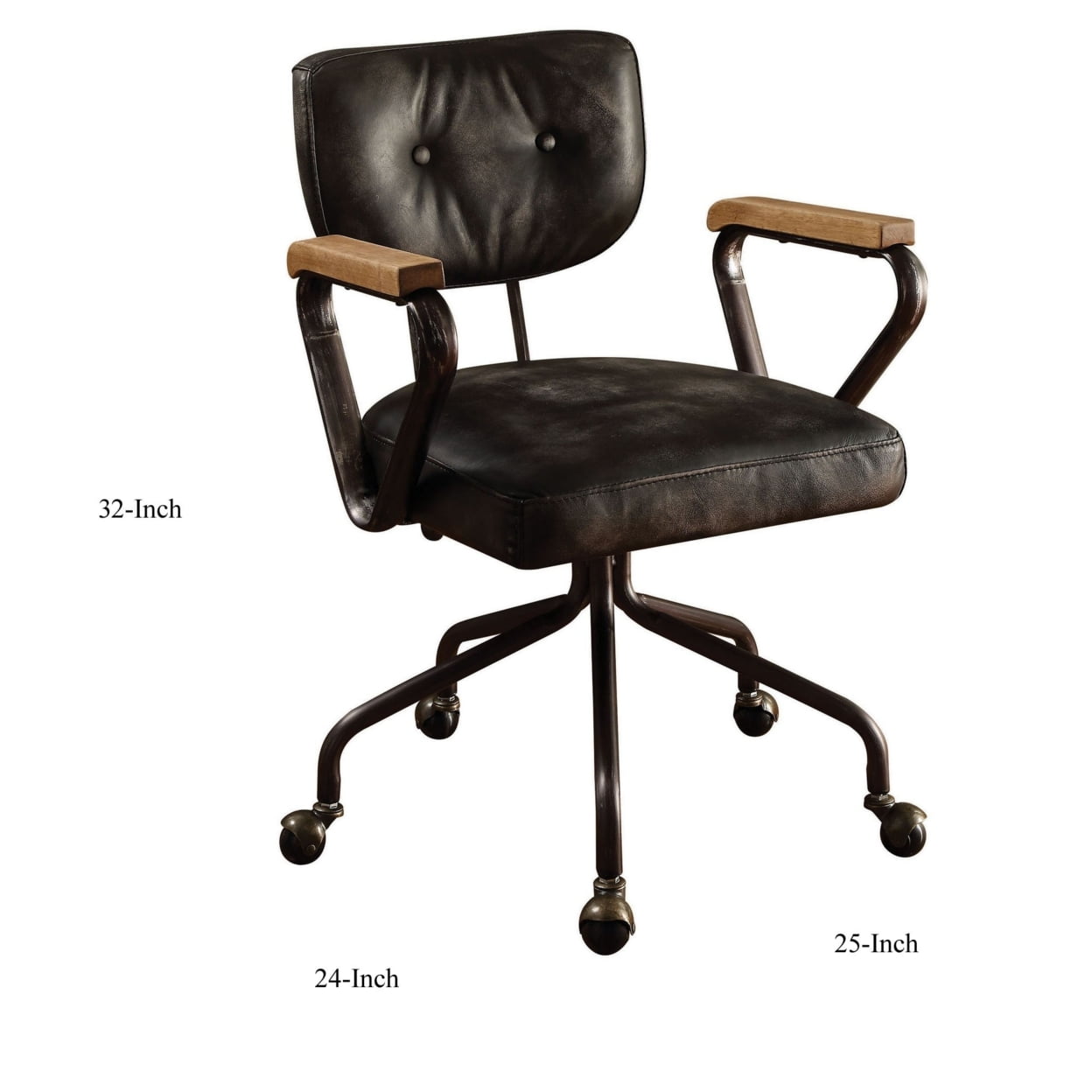 Acme Furniture Hallie Office Chair, Vintage Whiskey Leather - Image 5