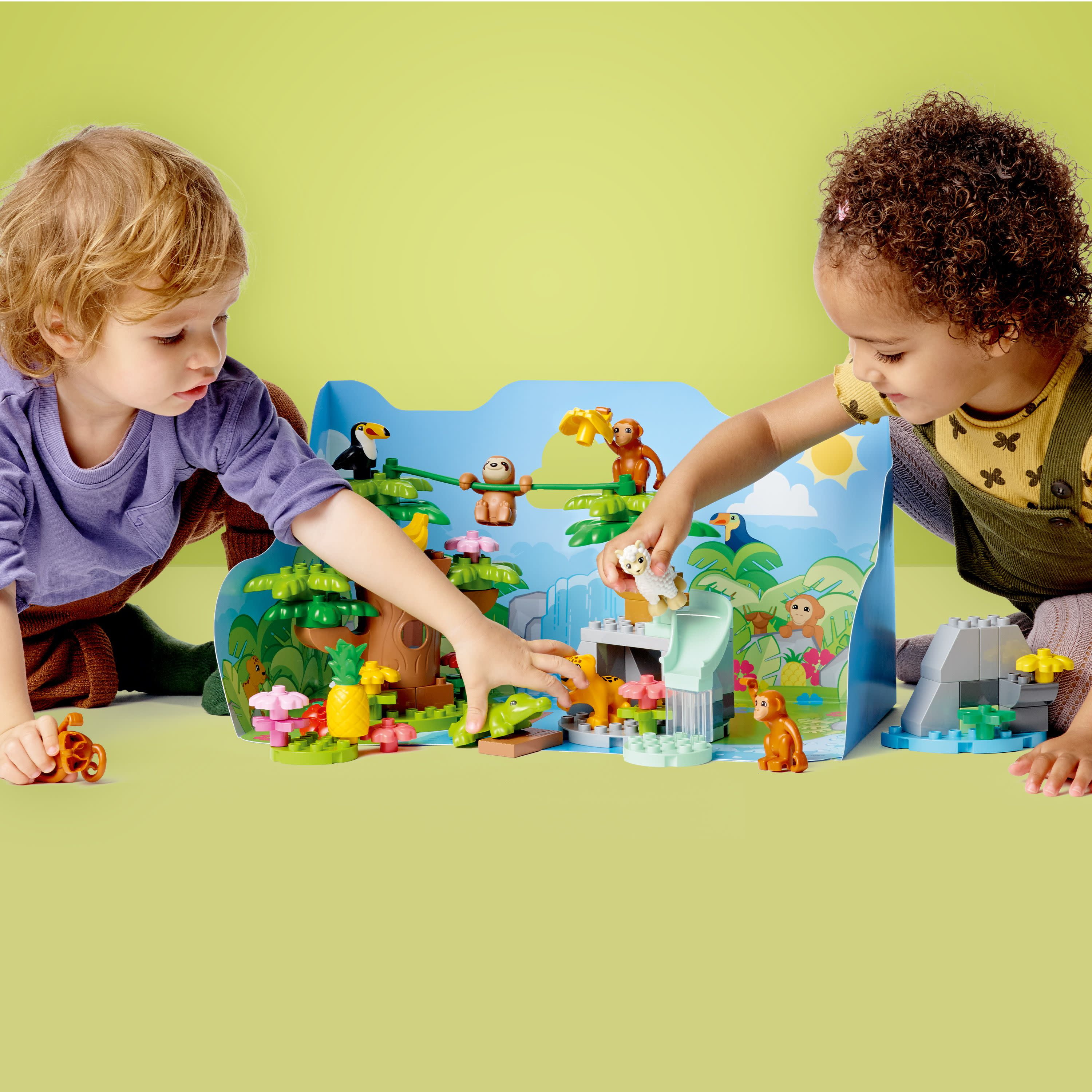 LEGO DUPLO Wild Animals of South America 10973 Educational Set - Featuring 7 Toy Animal Figures and Jungle Playmat, Early Learning and Motor Skill Toys for Toddlers, Girls, Boys, and Kids Ages 2+ - Image 7