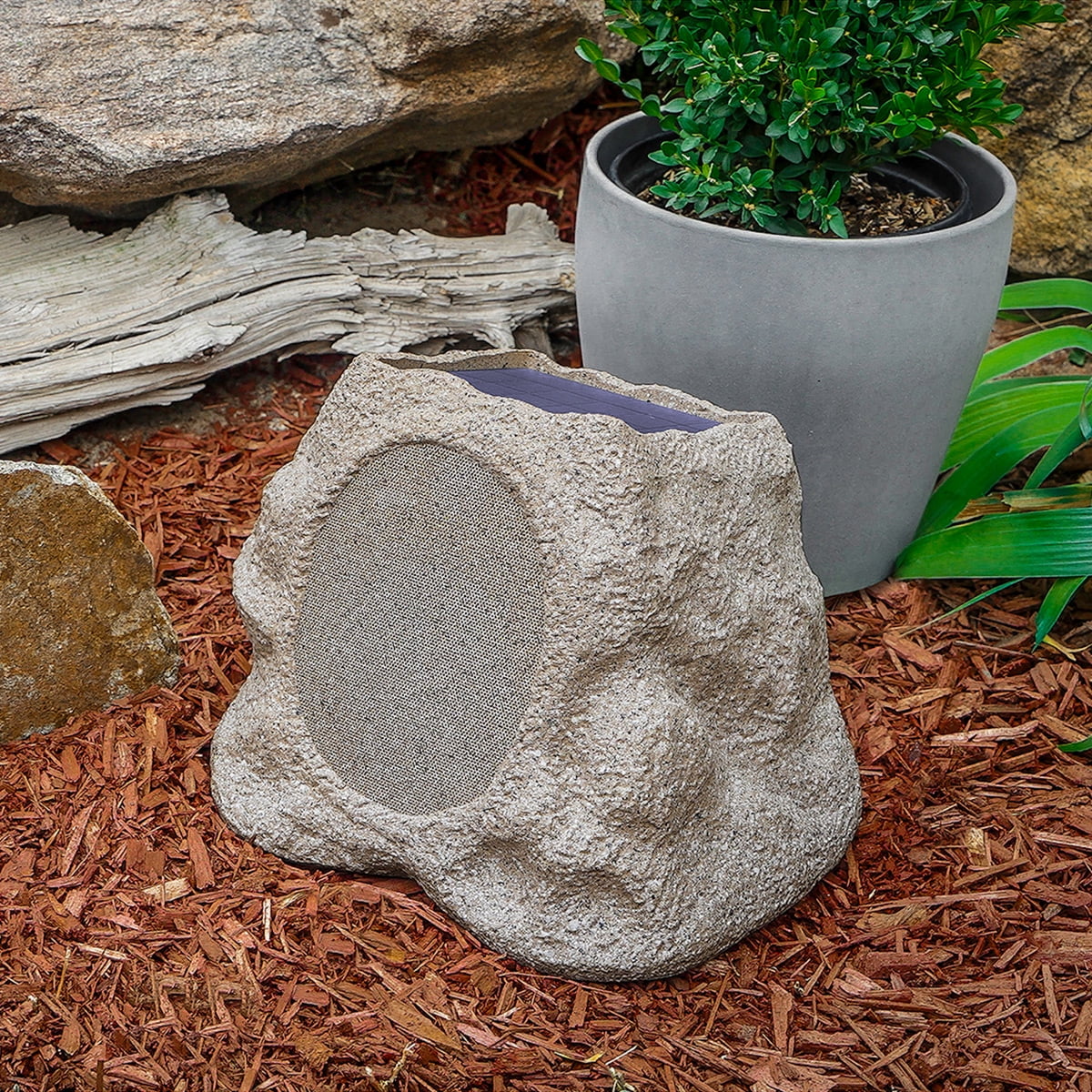 Victrola Rock Speaker Connect Bluetooth Outdoor Speaker with Solar Charging - Each (Stone) - Image 7