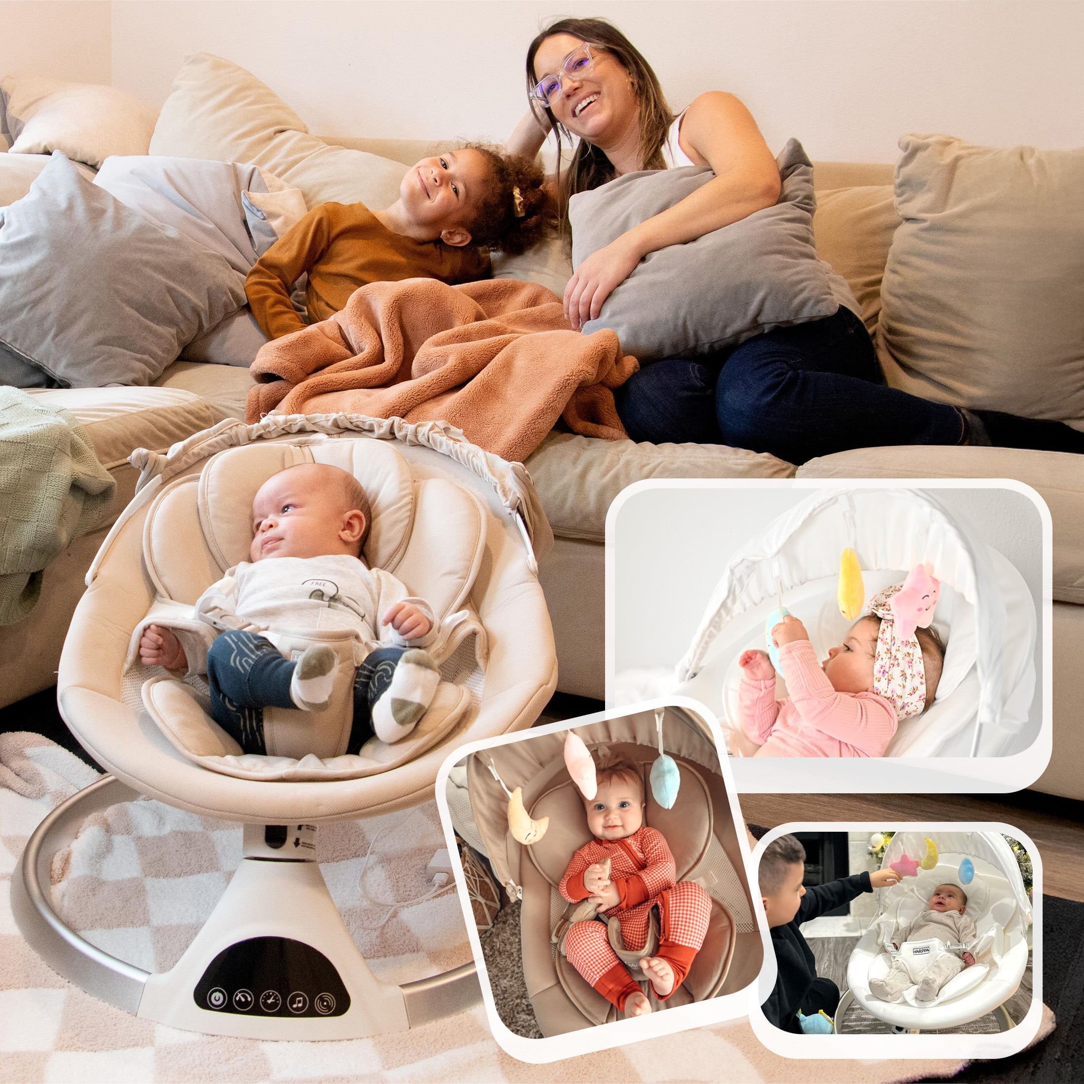 HARPPA Electric Baby Swing for Infants with Remote Control, 5 Sway Speed, Pink - Image 8