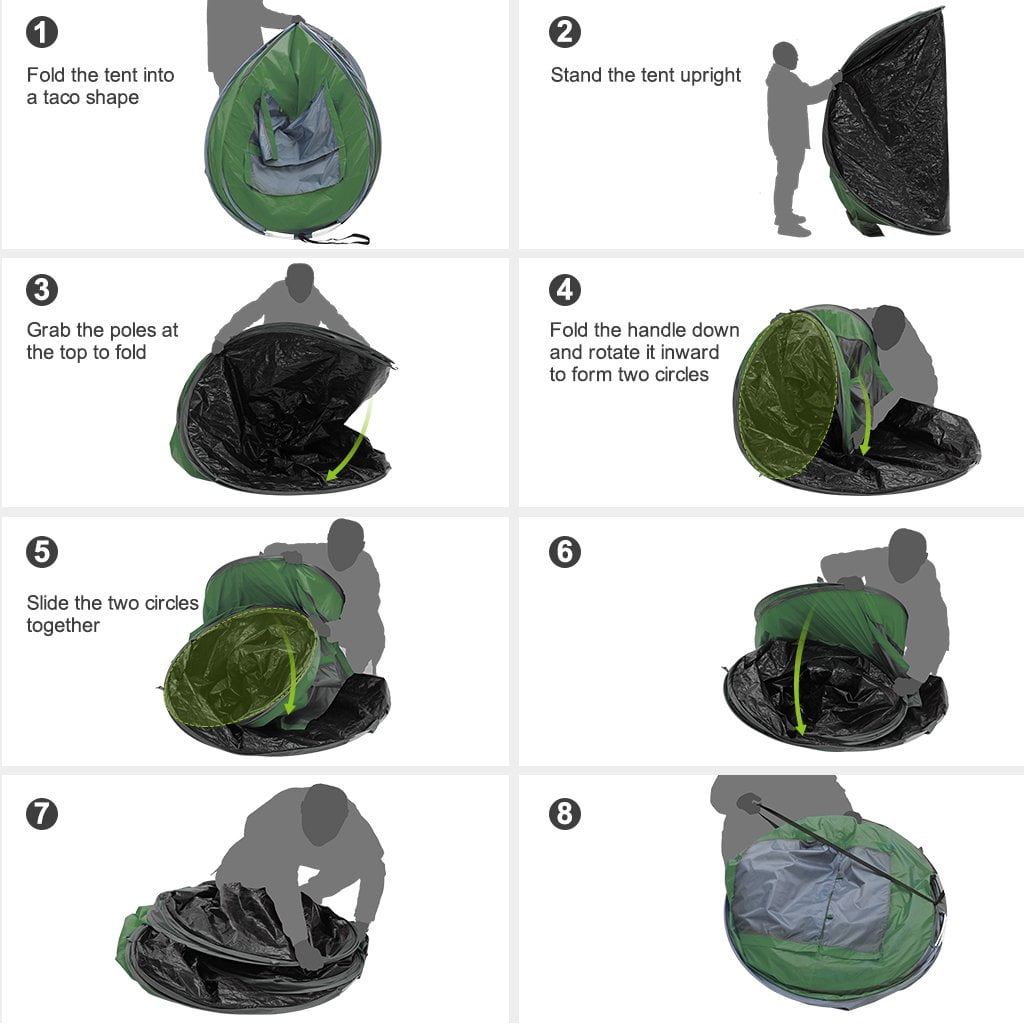 4 Person Pop Up Tents for Camping, CoPedvic Waterproof Instant Family Tents Upgraded Large Size with 2 Doors, Blue - Image 9