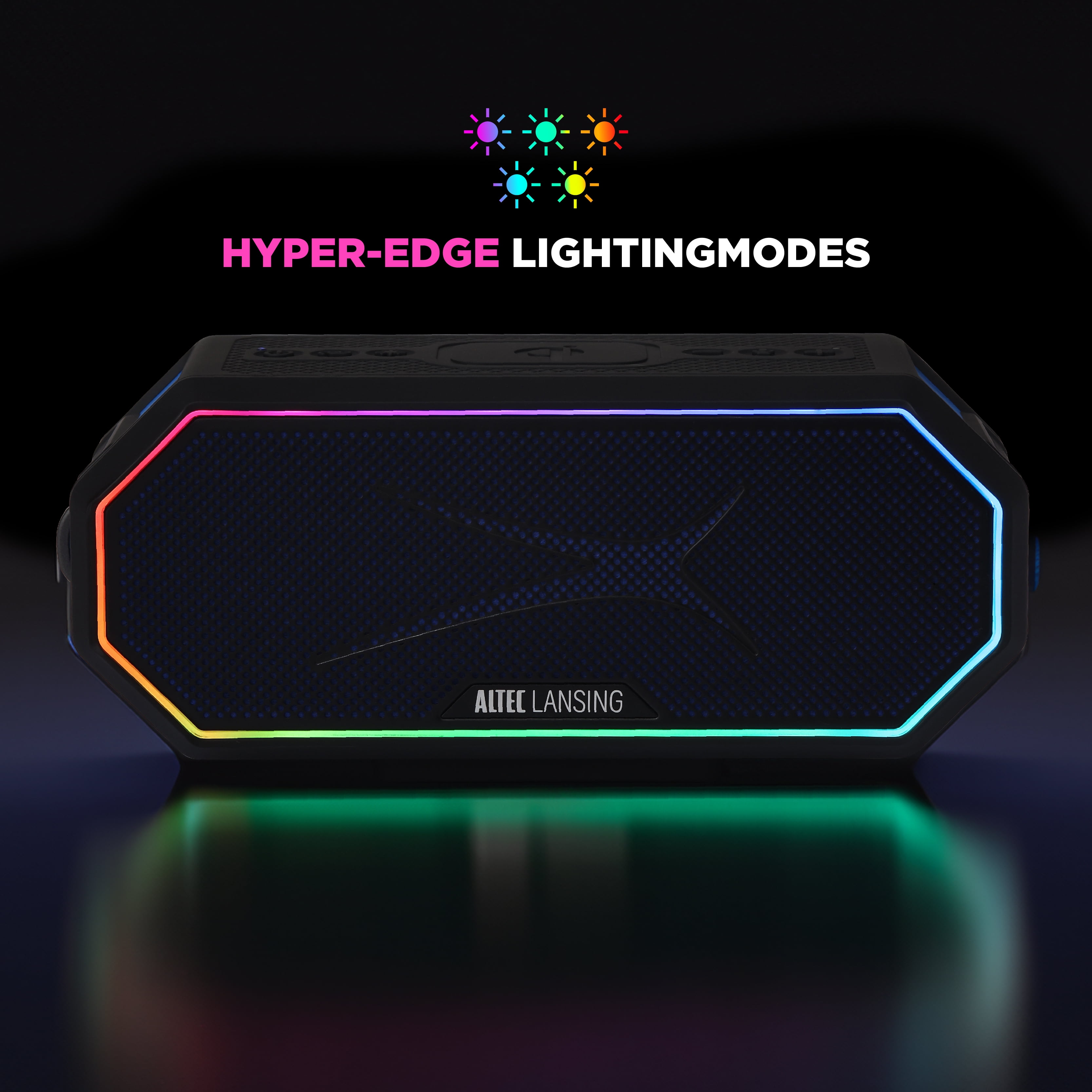 Altec Lansing Hydra Blast 2.0 LED Lighting Floatable Waterproof Wireless Magnetic Bluetooth Portable Speaker, Black, IMW1302 - Image 8