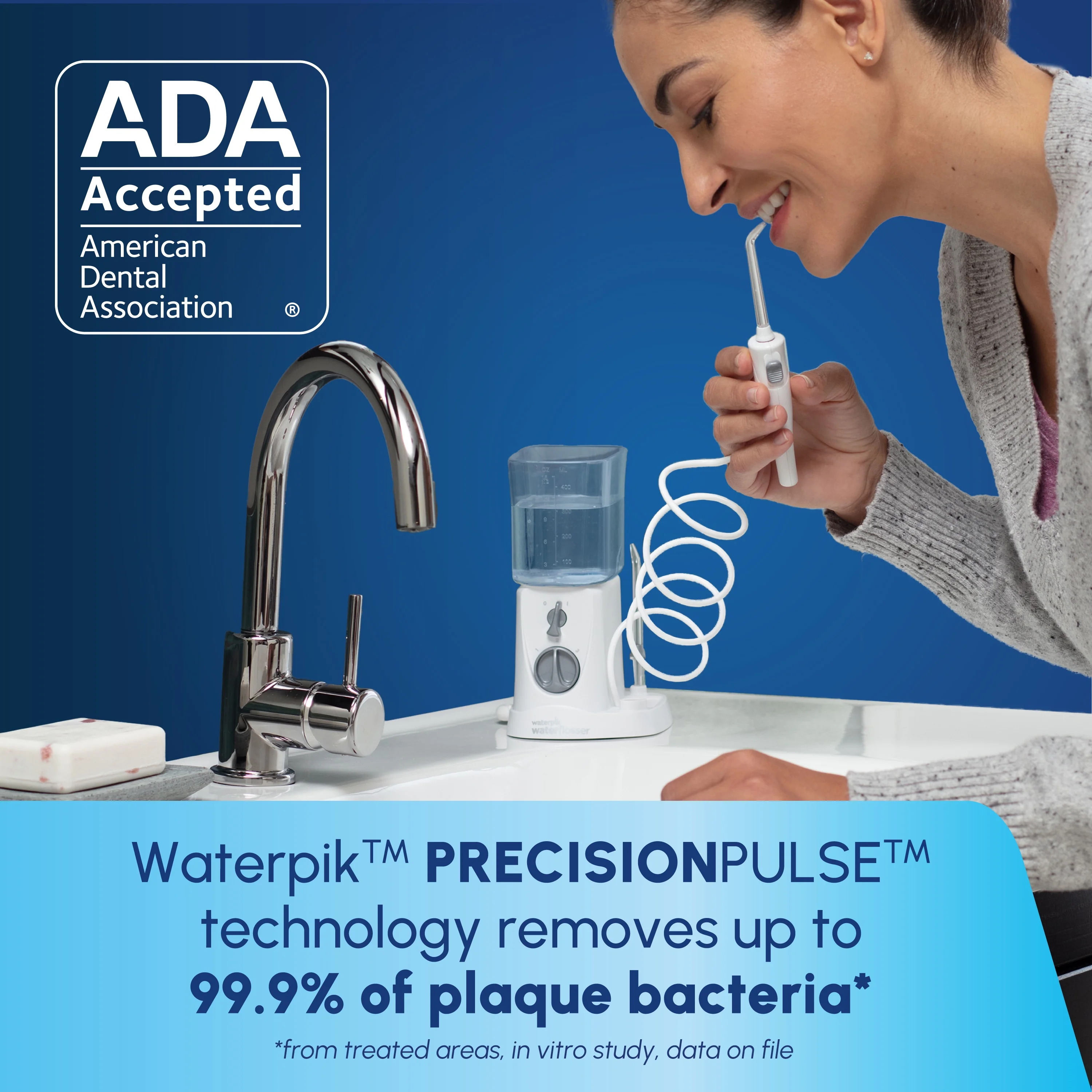 Waterpik Nano Water Flosser with 3 Settings, 2 Tips, ADA Accepted, White - Image 7