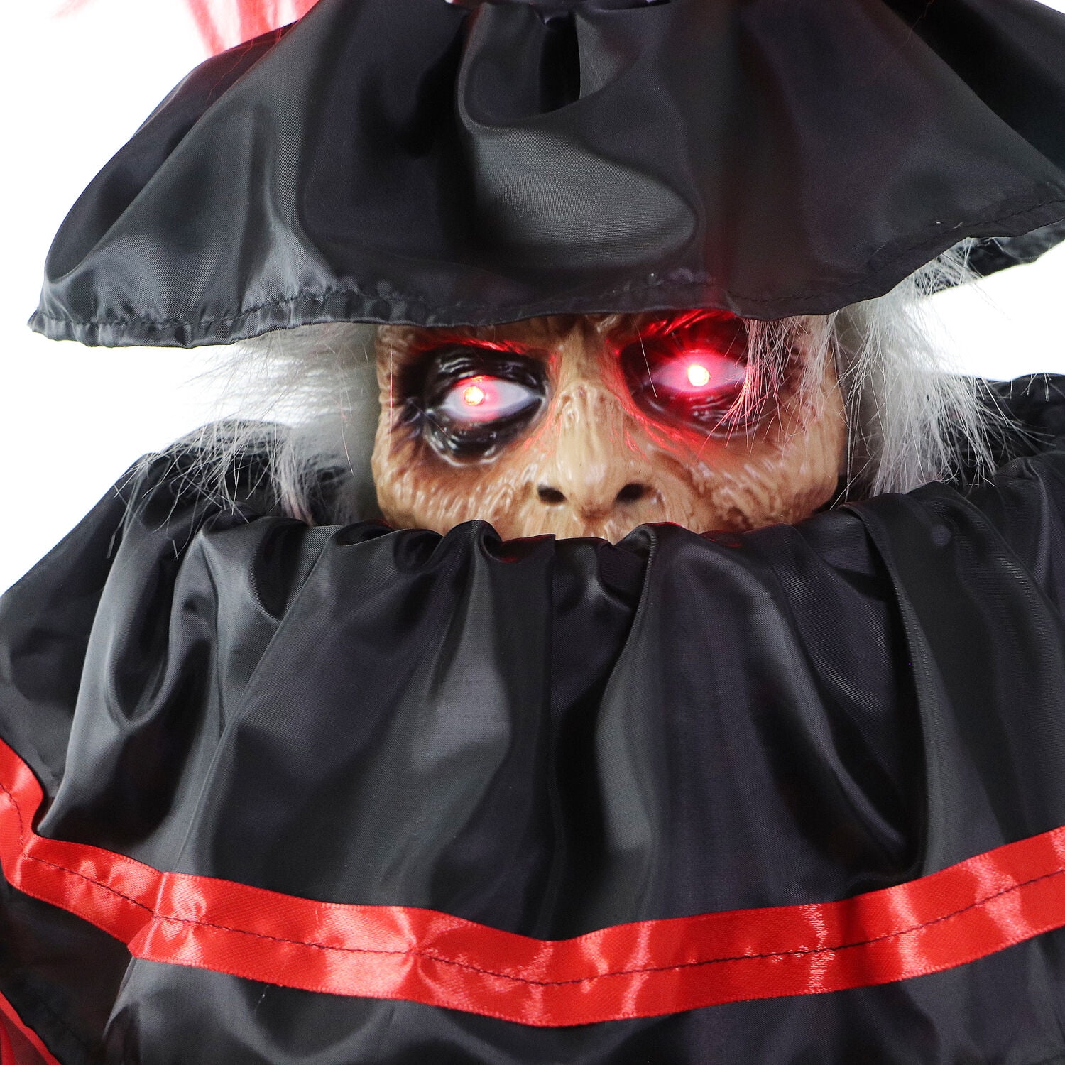Haunted Hill Farm 6 ft Animatronic Pop-Up Two-Headed Clown with Light-Up Eyes for Scary Halloween Decoration, HHCLOWN-32FLSA - Image 15