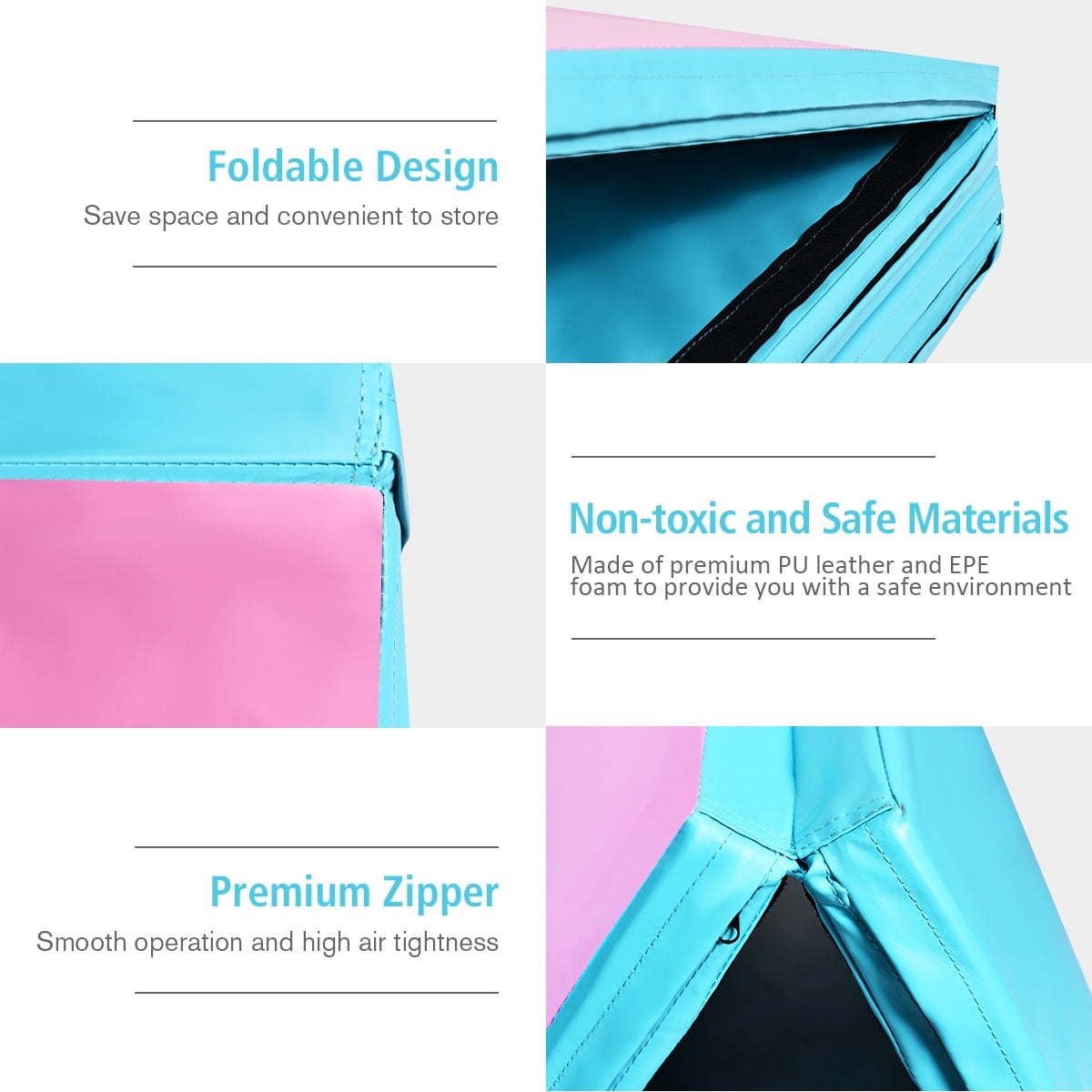 Costway 4' x 10' x 2'' Folding Gymnastics Tumbling Gym Mat Stretching Yoga - Image 11