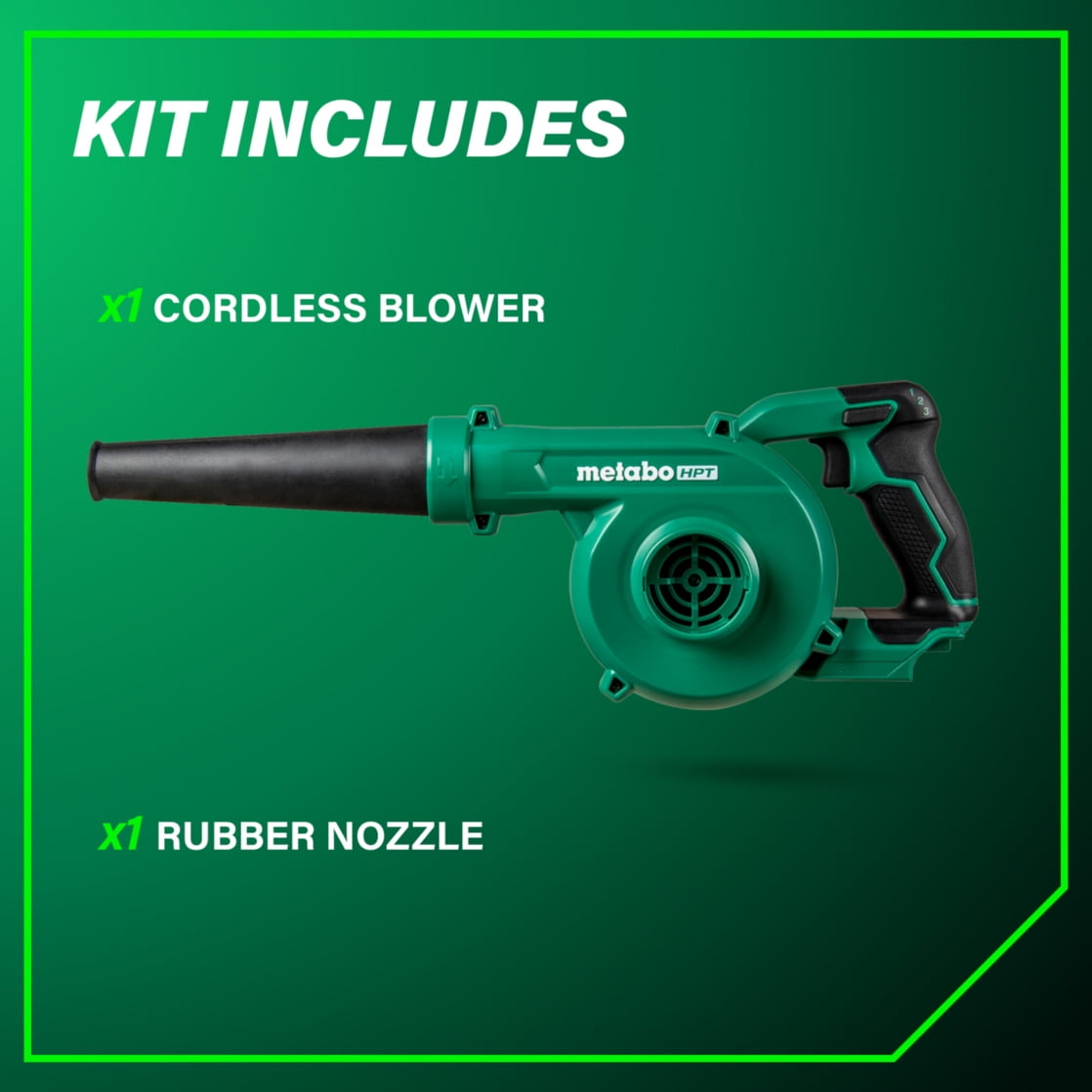 Metabo HPT 18V MultiVolt Cordless Compact Blower, Powerful 124 CFM Air Volume, Maximum Air Velocity 213 MPH, Lightweight Design, Variable Speed Trigger, Lock-On Switch, Tool Body Only, RB18DCQ4 - Image 10