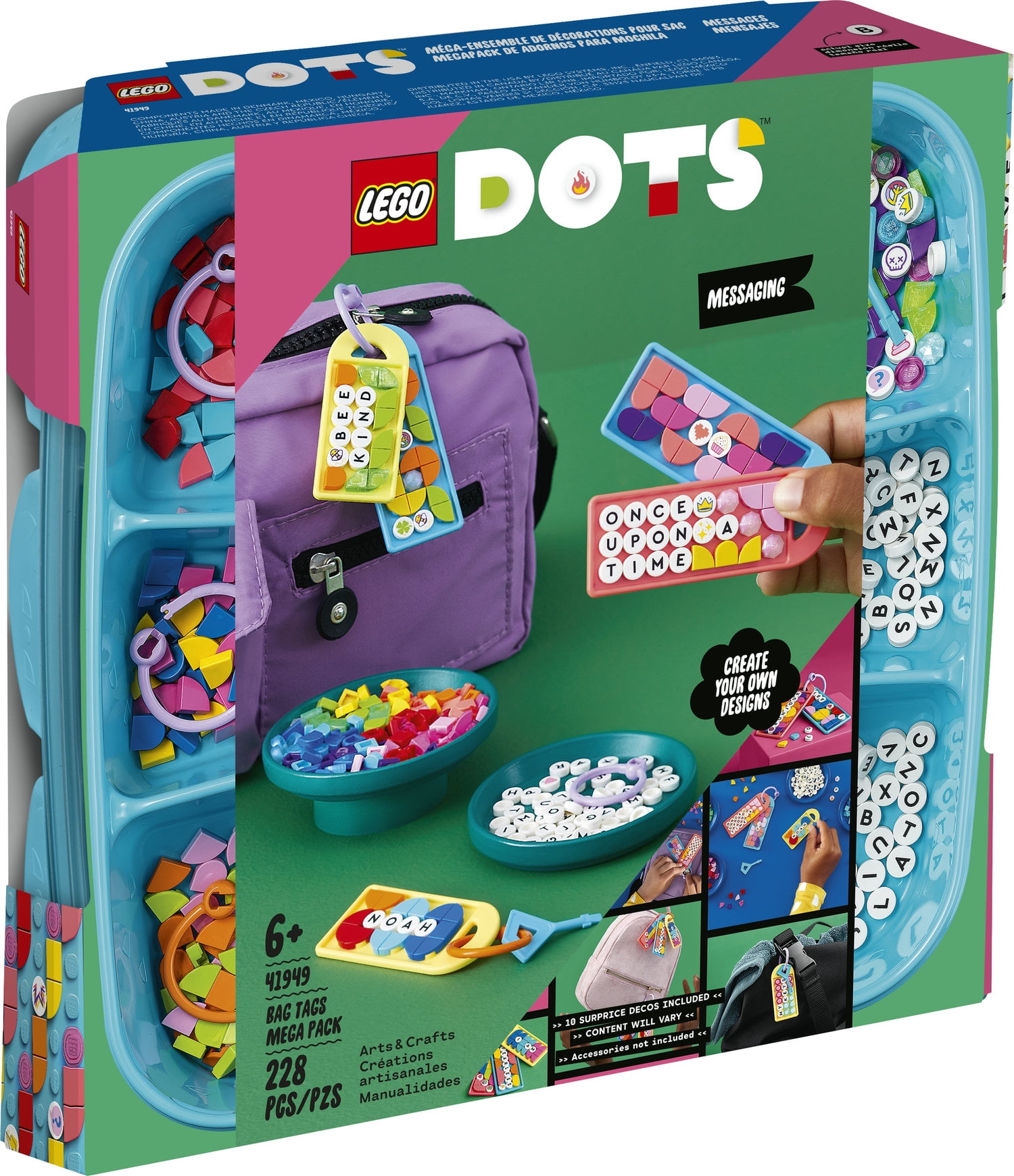 LEGO DOTS Bag Tags Mega Pack – Messaging 41949 DIY Customizable Craft Kit; A Creative Activity Toy for Kids Aged 6+ (228 Pieces) - Image 9