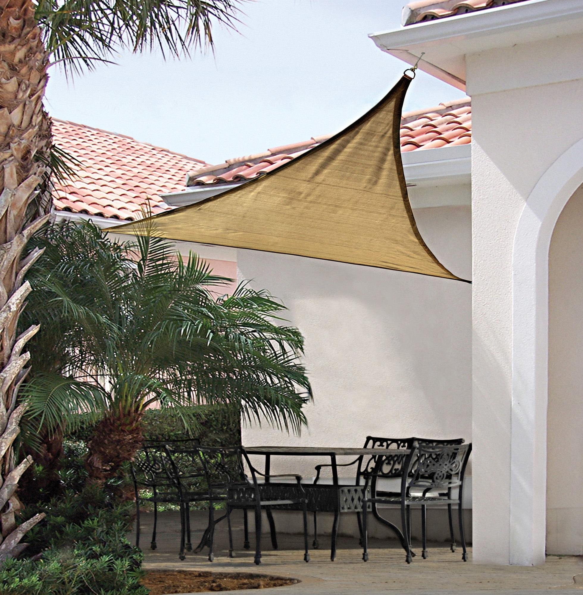 ShadeLogic Sun Shade Sail Heavy Weight 12 Foot Triangle - Sand - Image 3