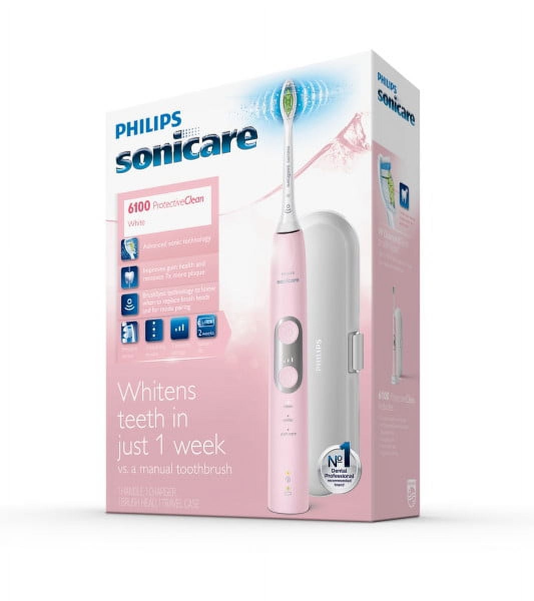 Philips Sonicare ProtectiveClean 6100 Whitening Rechargeable Electric Toothbrush, Pink HX6876/21 - Image 7