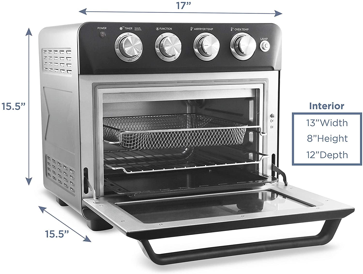 Elite Gourmet Deluxe 25L Air Fryer Oven (Black) - Image 3