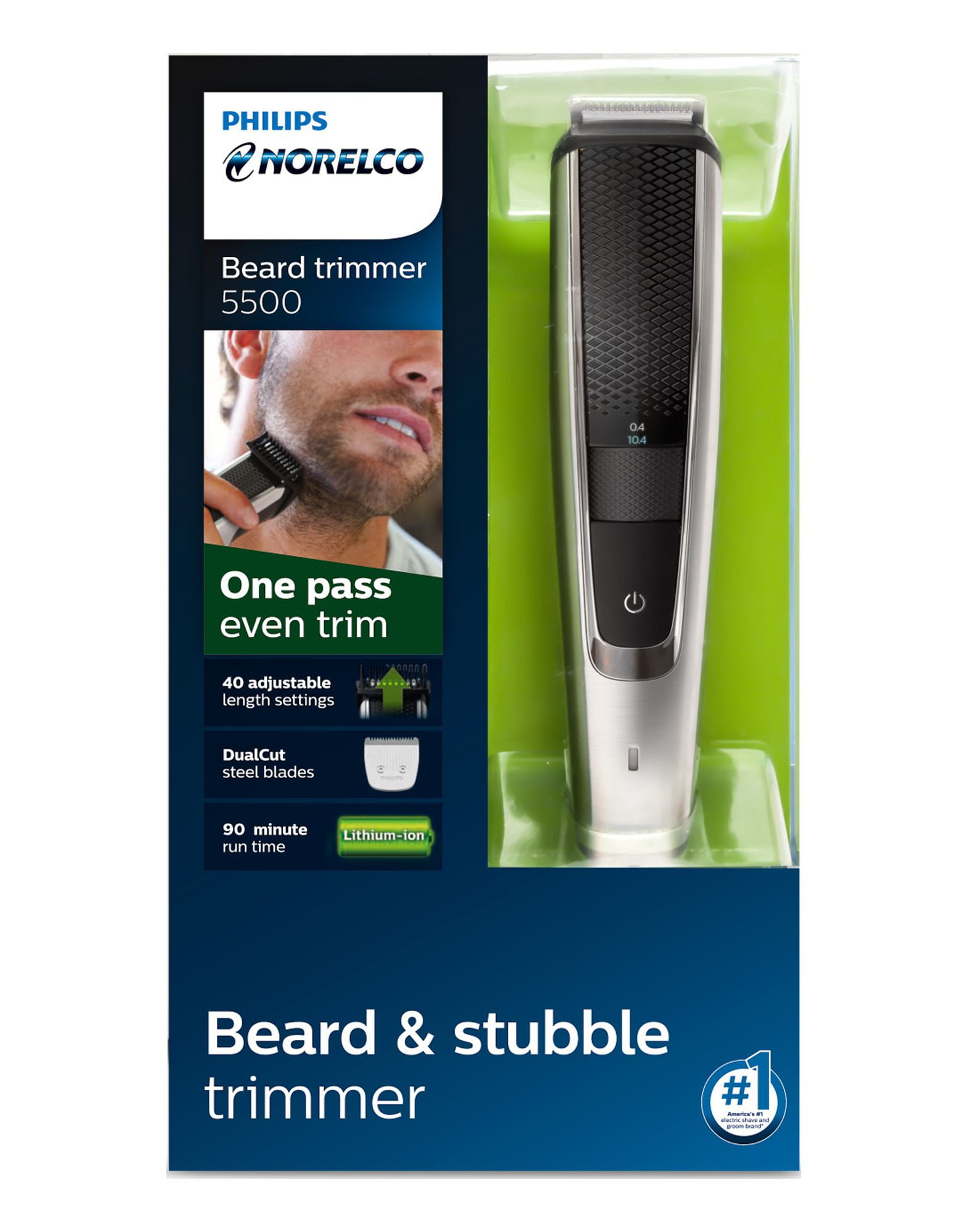 Philips Norelco Beard Trimmer and Hair Clipper Series 5500, Electric, Cordless, One Pass Beard Trimmer and Hair Clipper with Washable Feature For Easy Clean - No Blade Oil Needed - BT5511/49 - Image 16