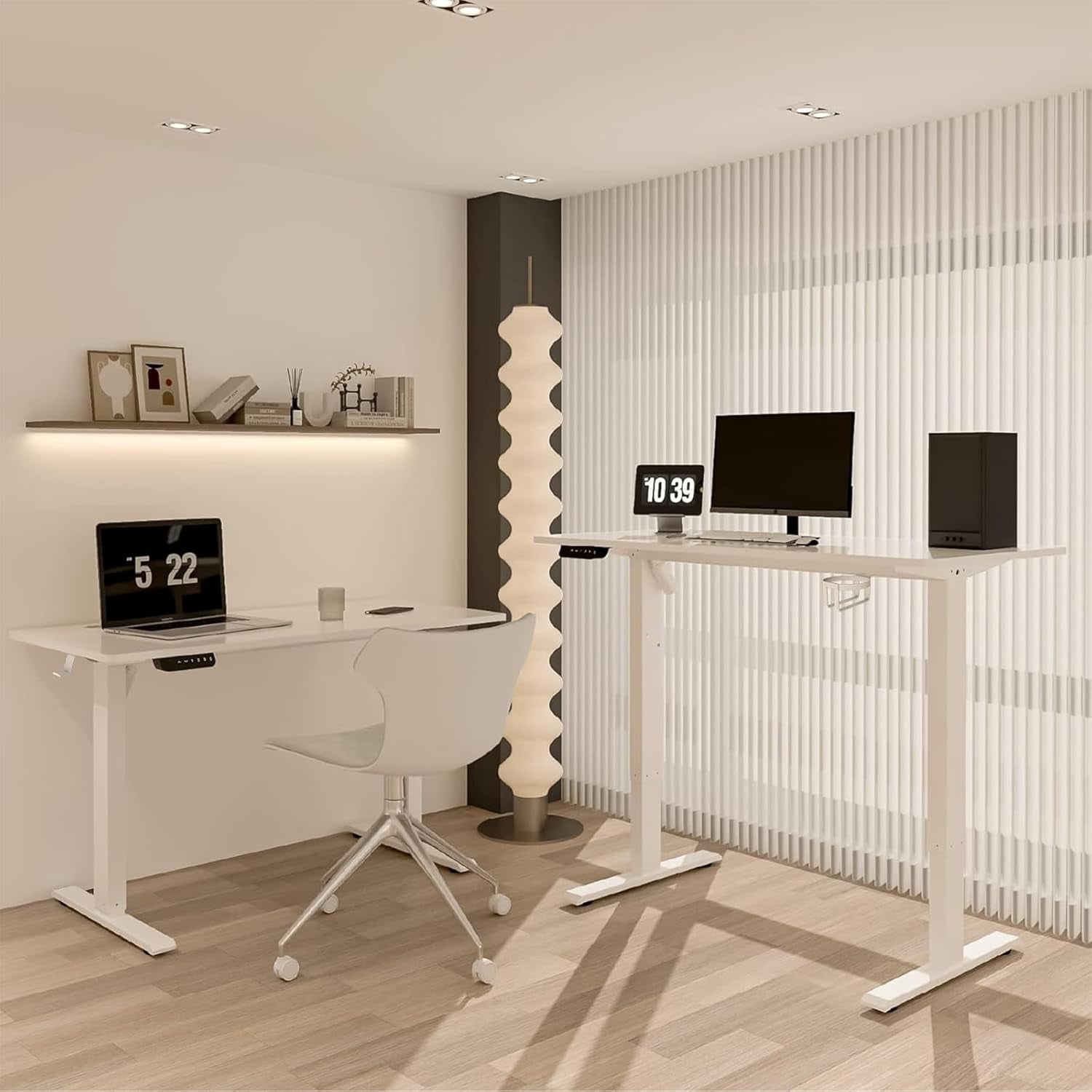 UNIFULL Adjustable Height Office Desk,Electric Ergonomic Desk 120x60 CM,Home and Office Workstation,Modern Gaming Desk (White) - Image 5