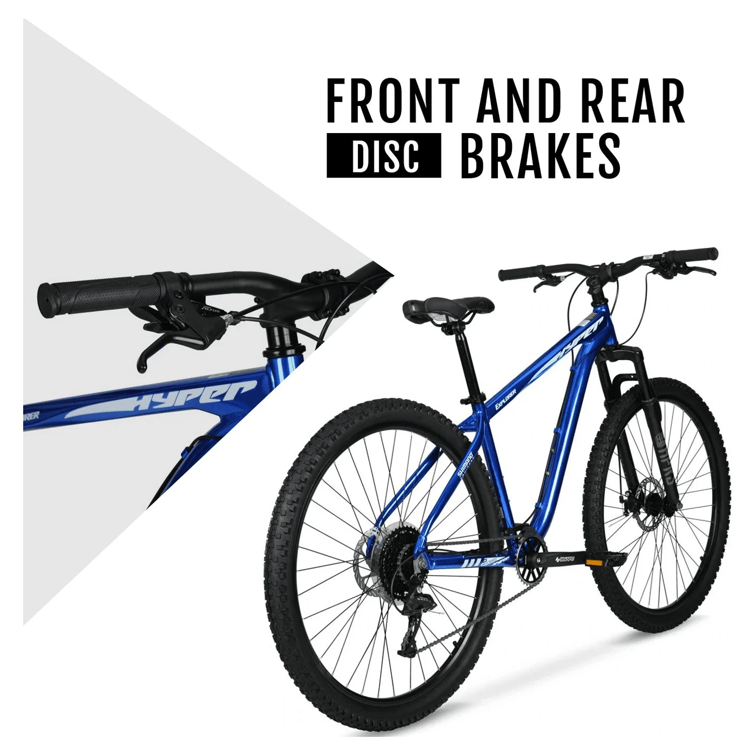 29" Hyper Bicycle Explorer Mountain Bike, 29" Wheels, Adults 14+ Years, Hard Tail, Blue - Image 11